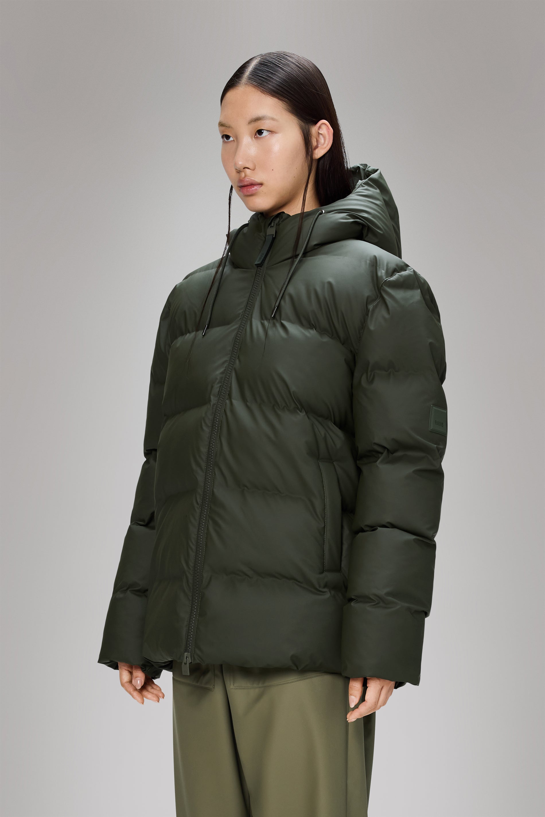 Rains Alta Puffer Jacket Green Jacket