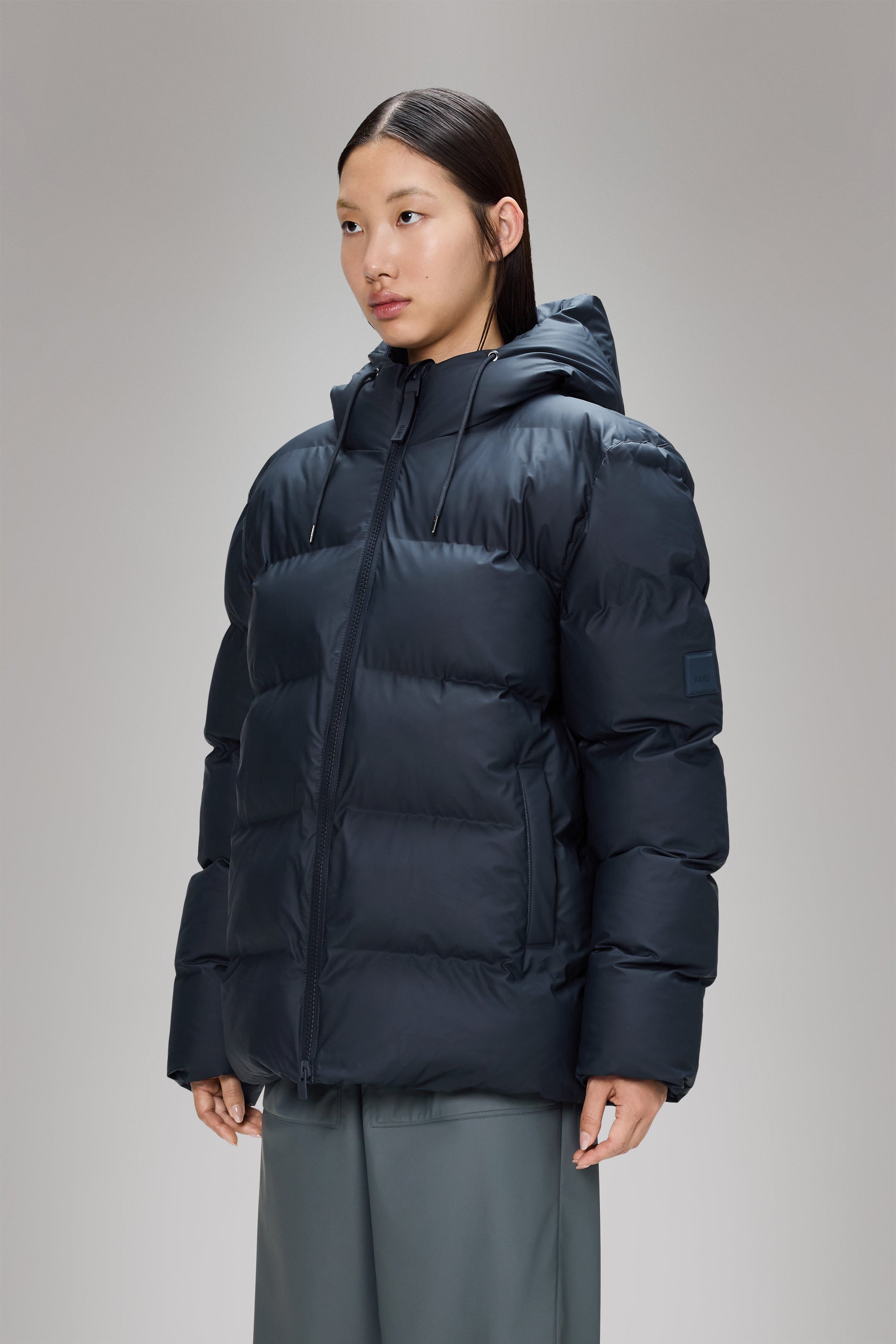 Rains Alta Puffer Jacket Navy Jacket