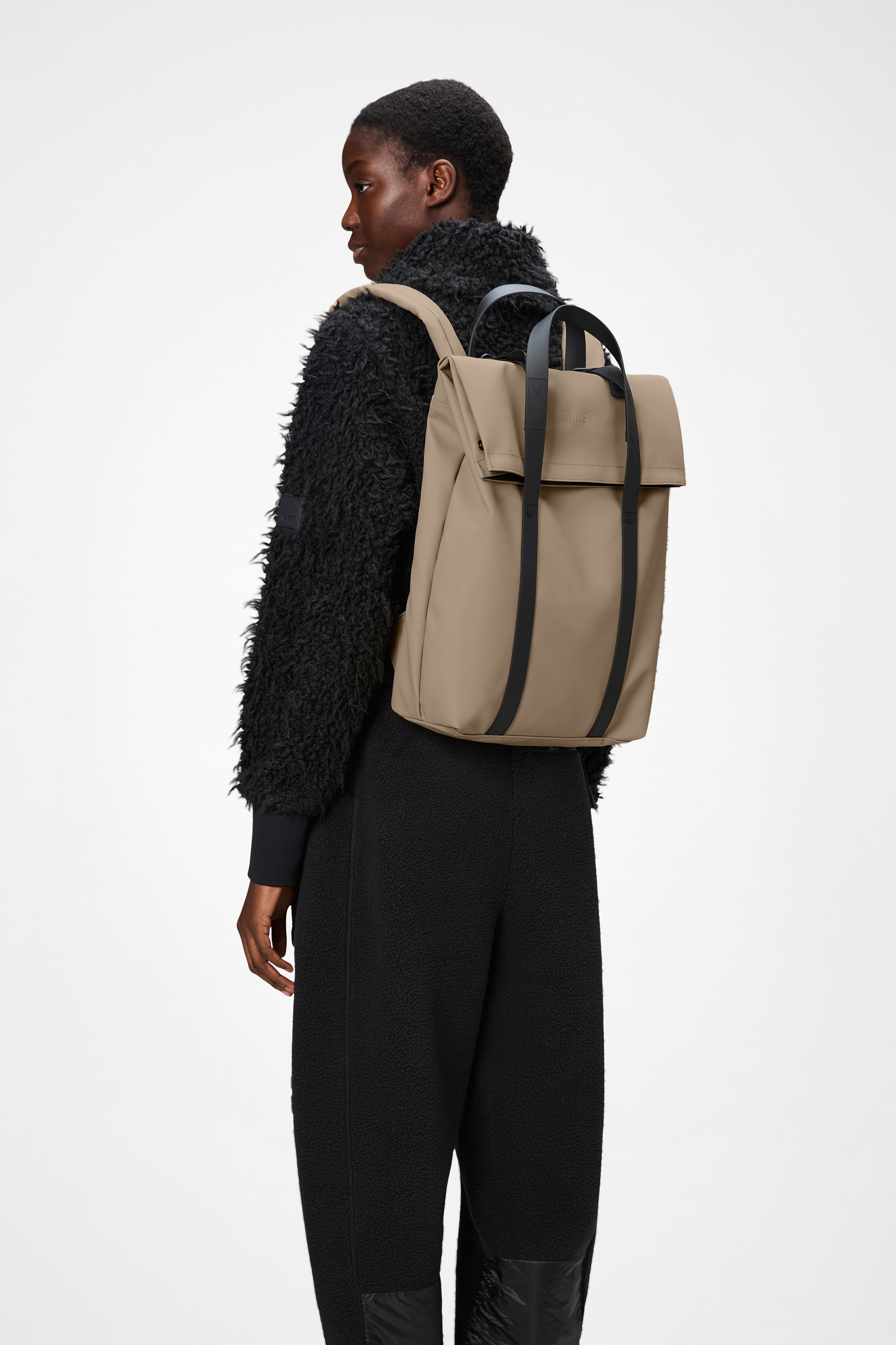 RAINS 2 Way Tote Backpack Beige Backpack