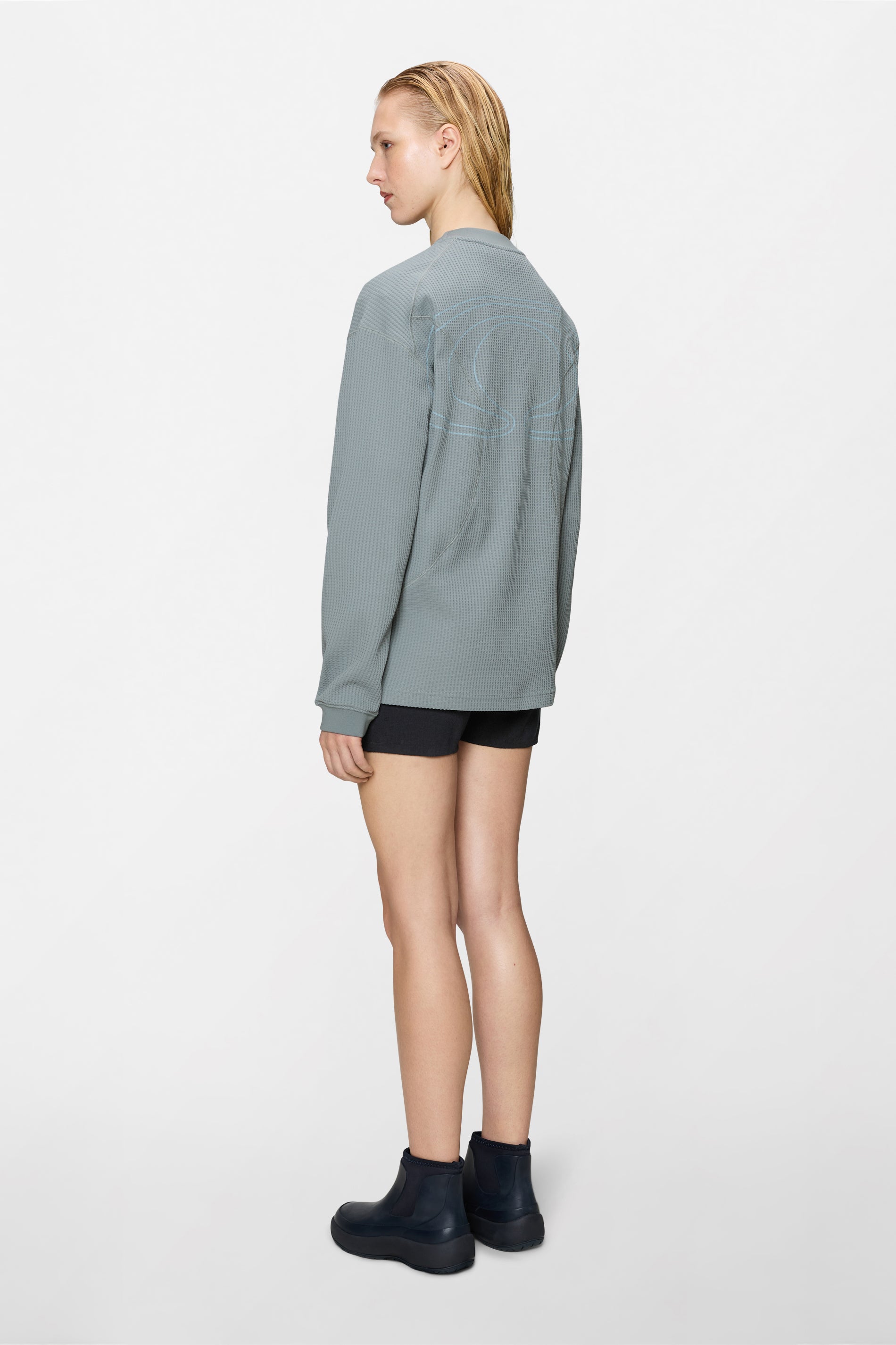 RAINS Waffle Long Sleeve T-shirt Splash Pool Long Sleeve