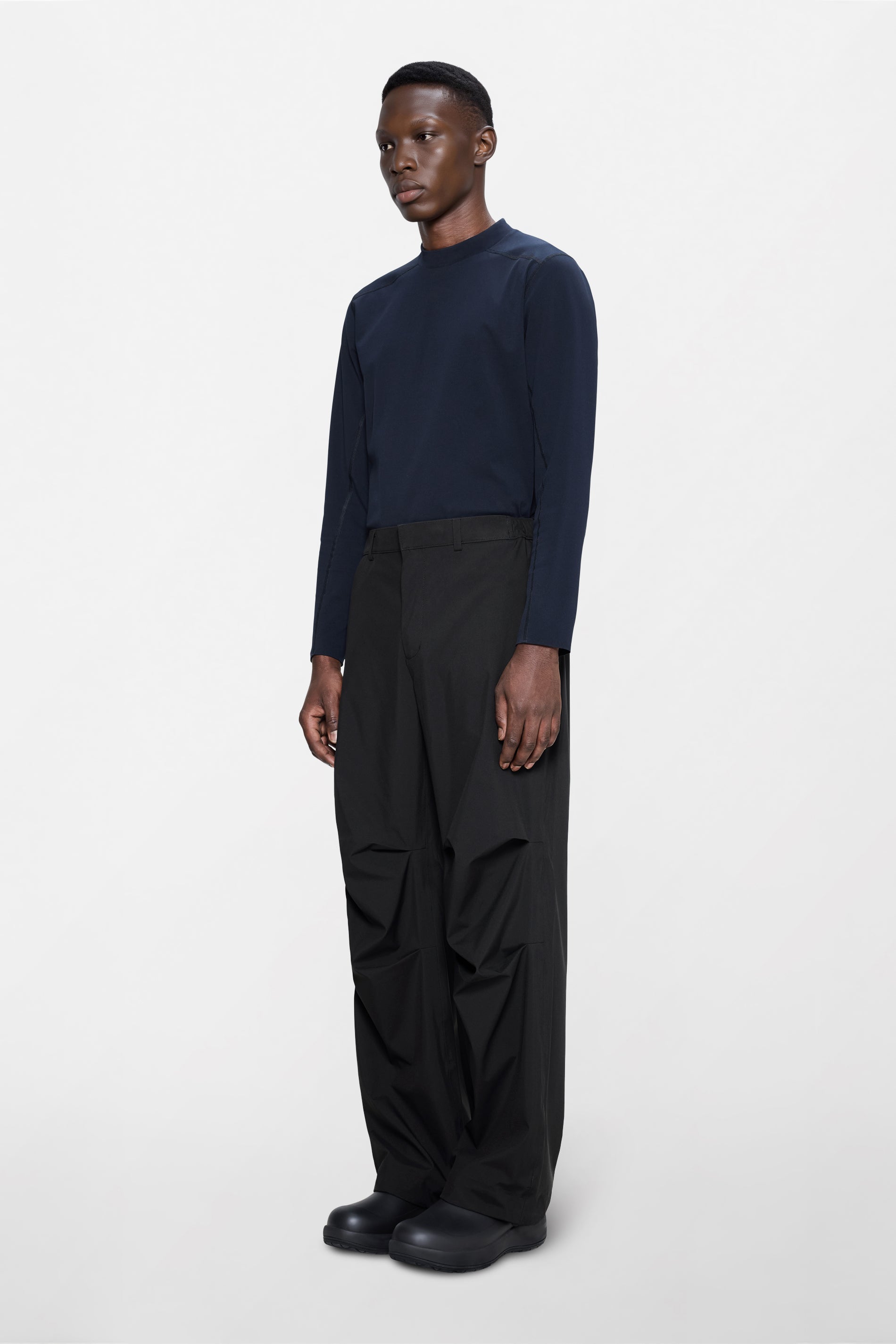 RAINS Suva Hardshell Pants Wide Black Pants