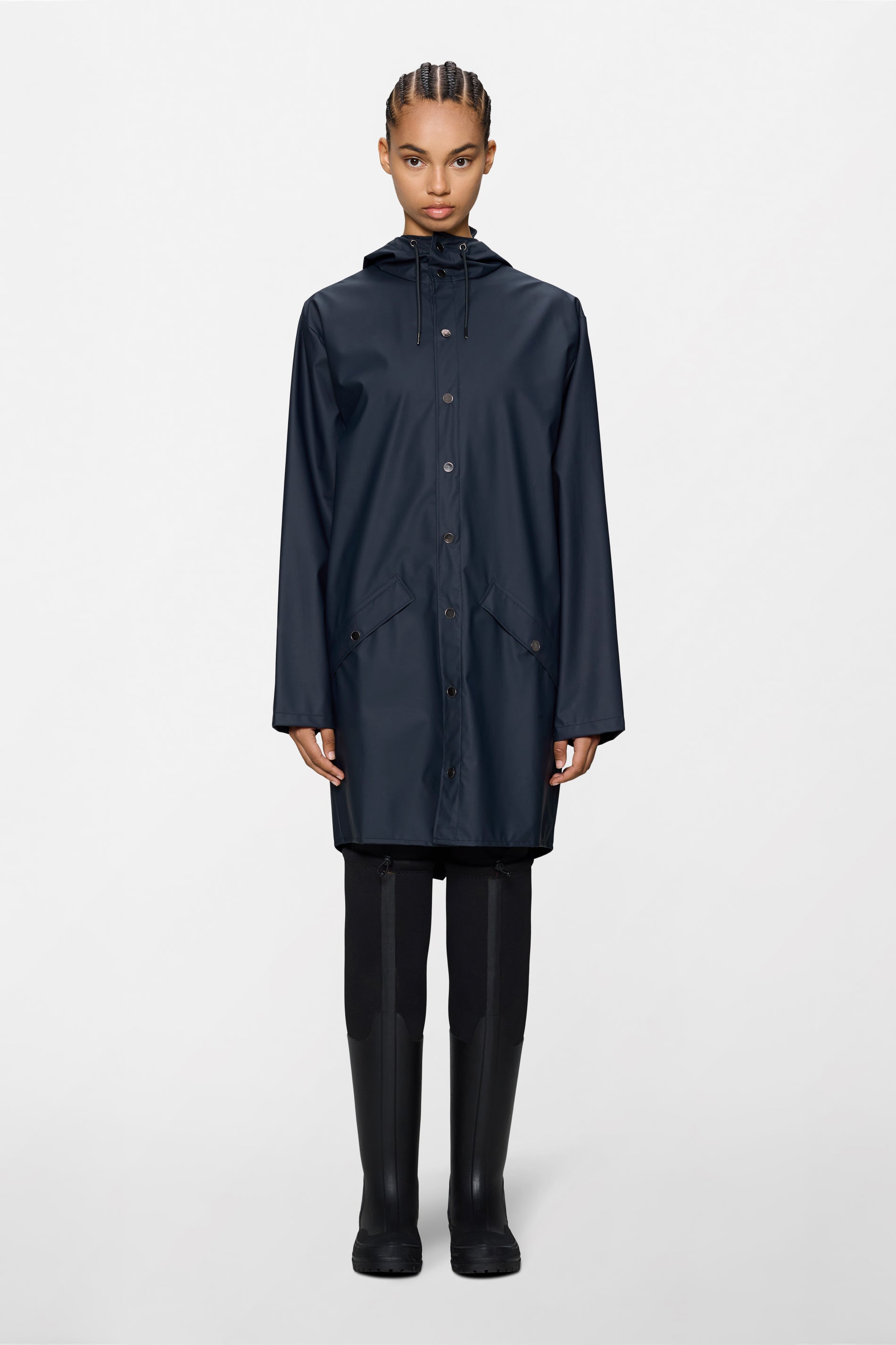 RAINS Long Jacket Navy Jacket