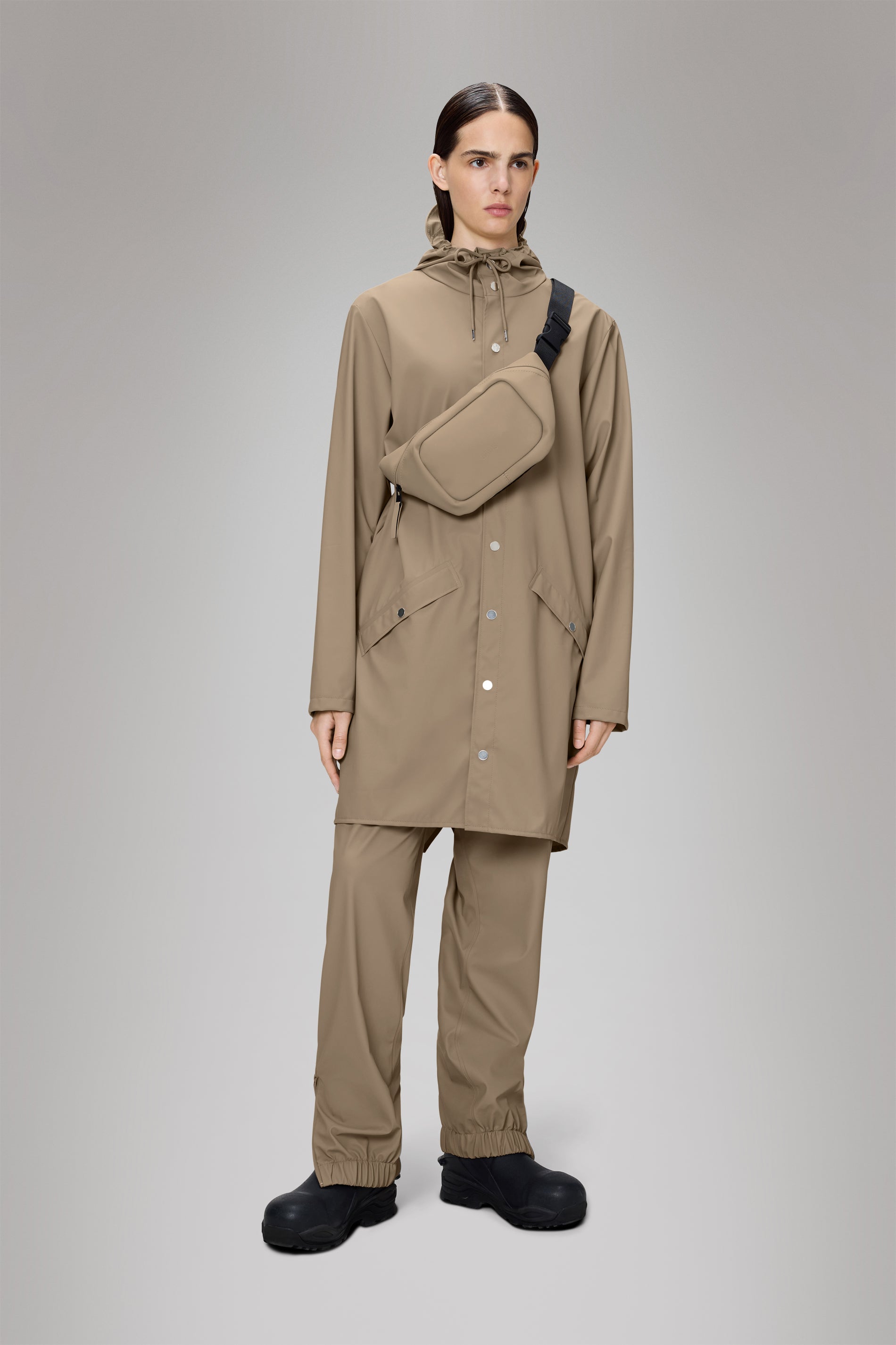 RAINS Long Jacket Beige Jacket