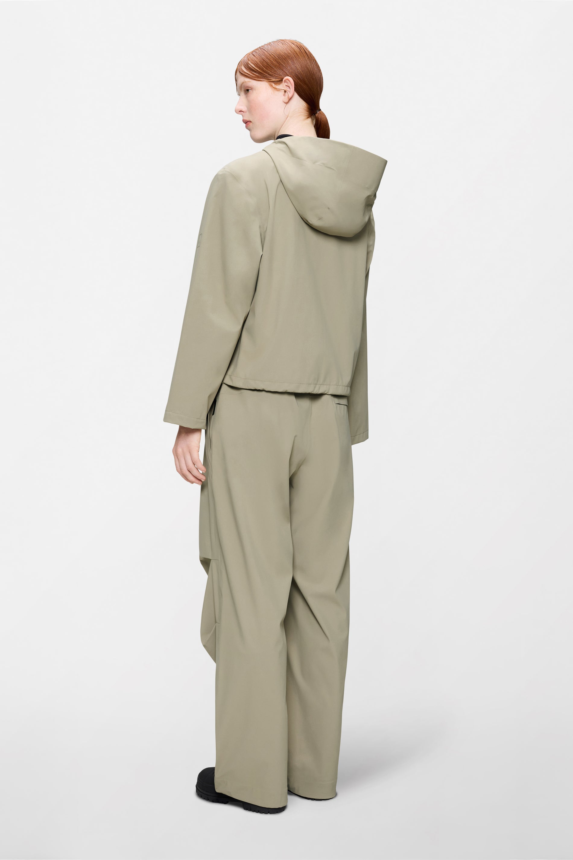 RAINS Suva Hardshell Short String W Jacket Beige Jacket