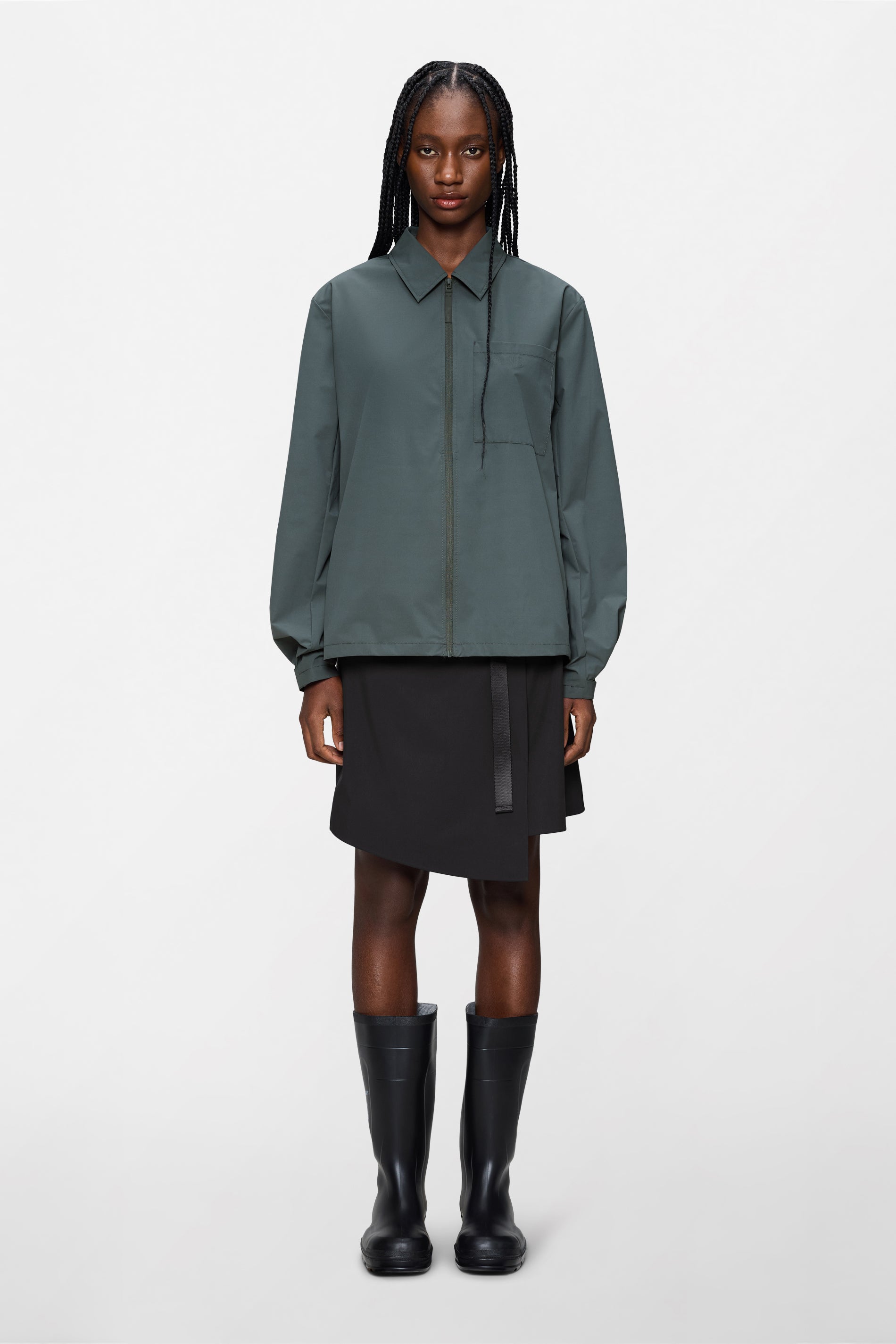 RAINS Mito Overshirt Dark Grey Long Sleeve