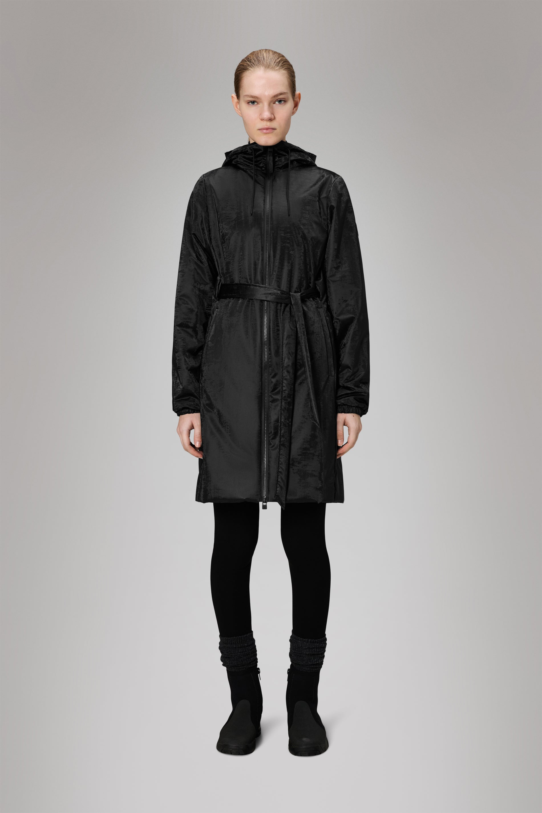 RAINS Lohja Long Insulated Curve Jacket Coal Jacket