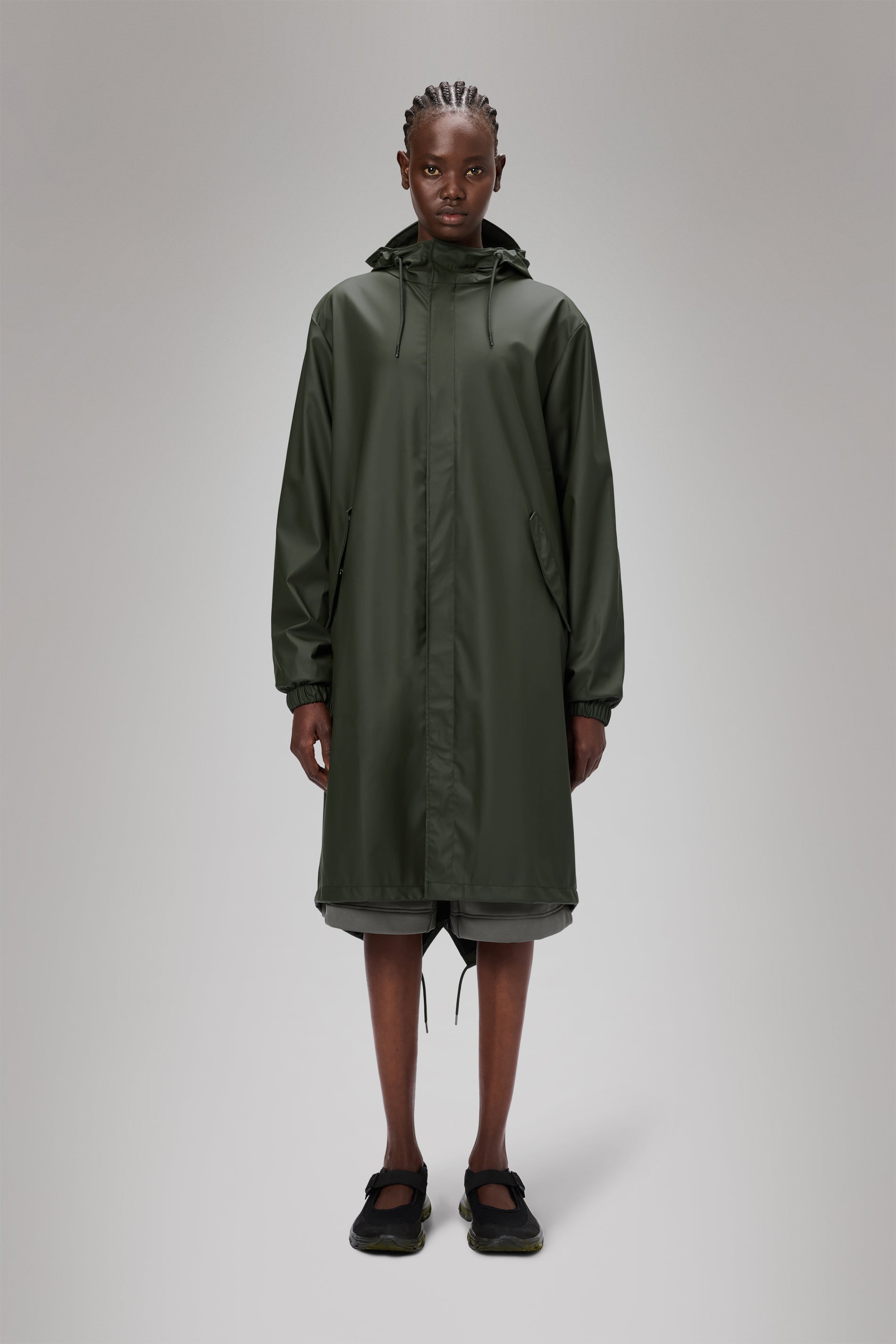 RAINS Fishtail Parka Green Jacket