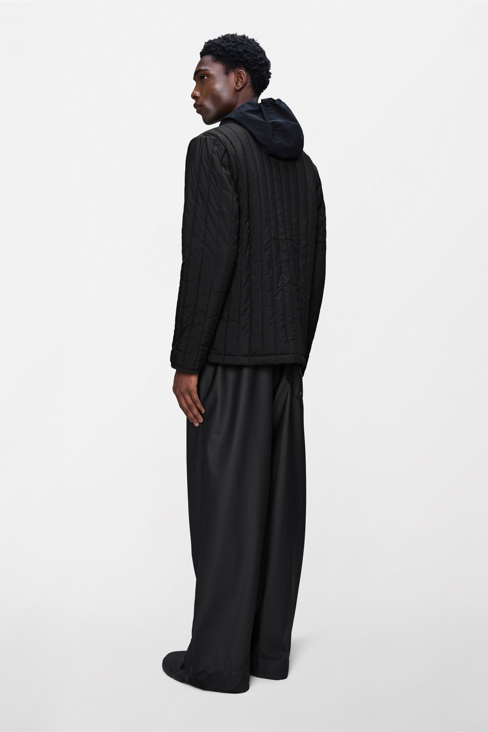 RAINS Banja Liner Overshirt Black Long Sleeve