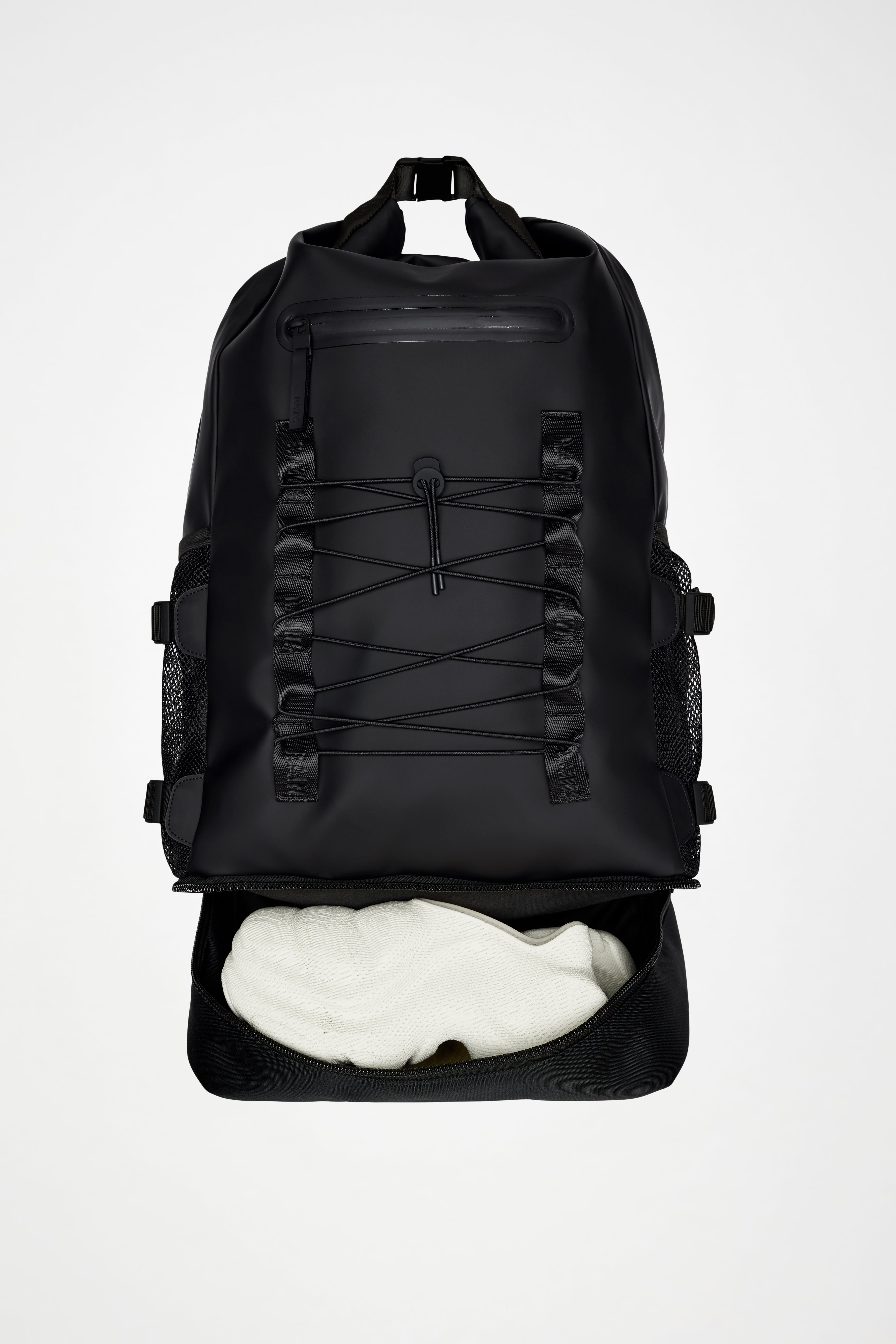 RAINS Trail Mountaineer Rolltop Large Black Backpack