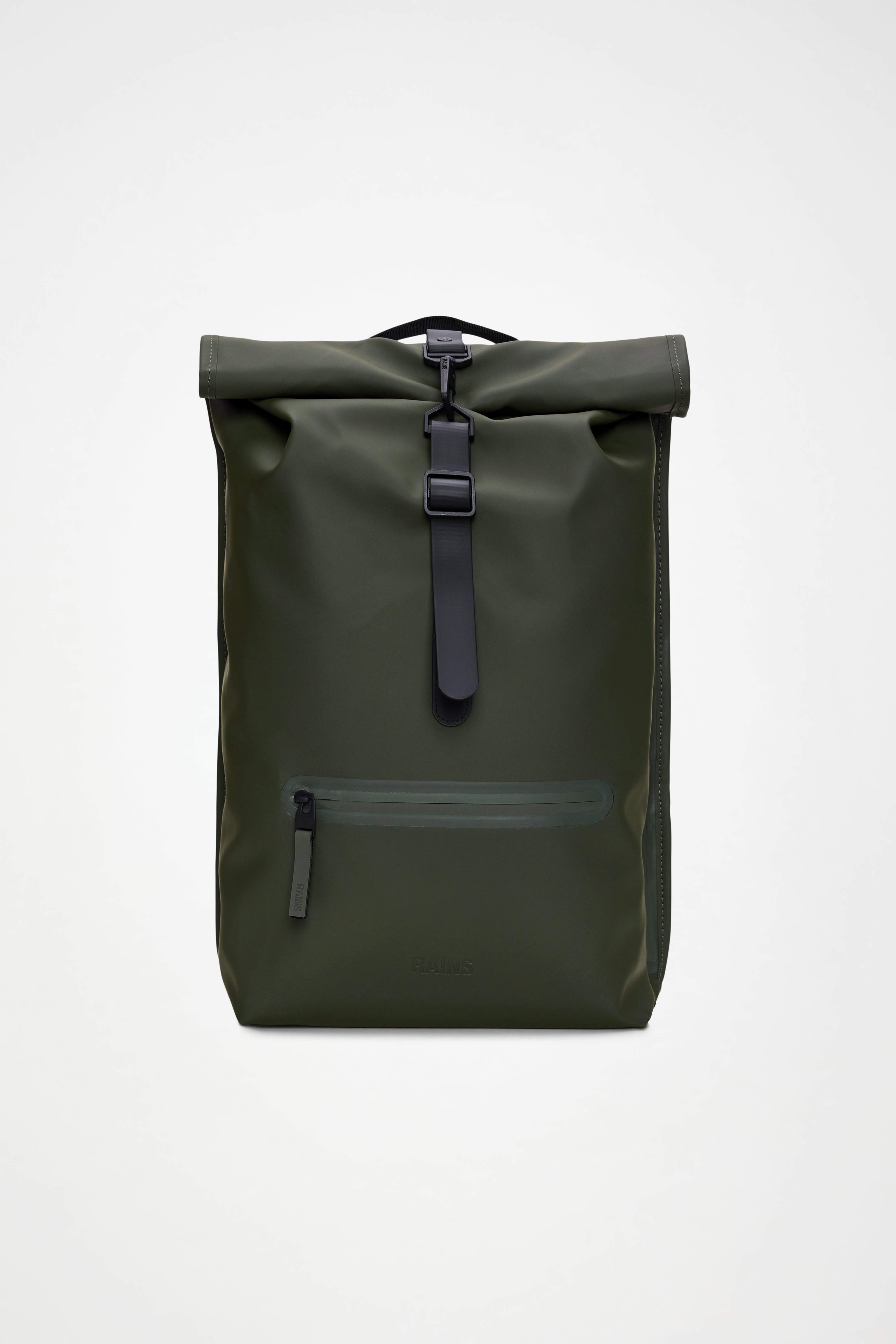 RAINS Rolltop Rucksack Green 17L H60 x D11 x W32 cm Backpack