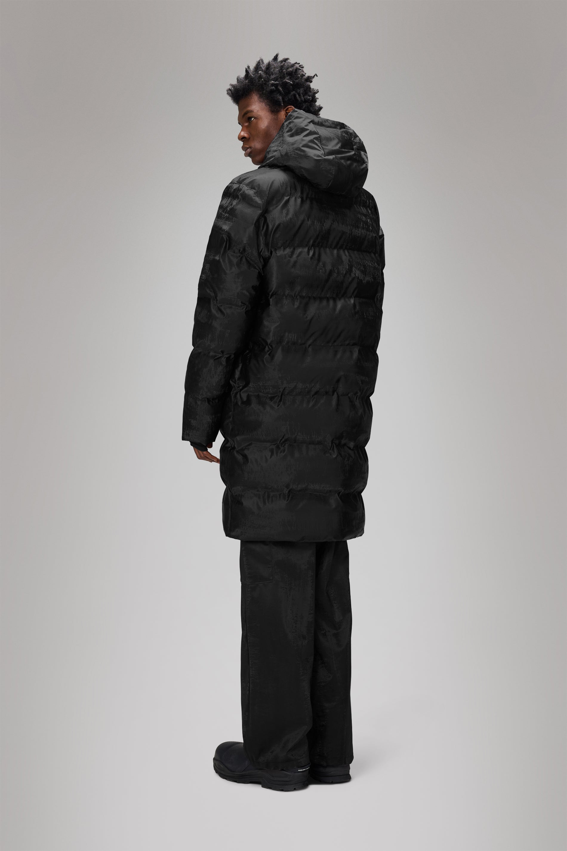 RAINS Alta Longer Puffer Jacket Coal Jacket