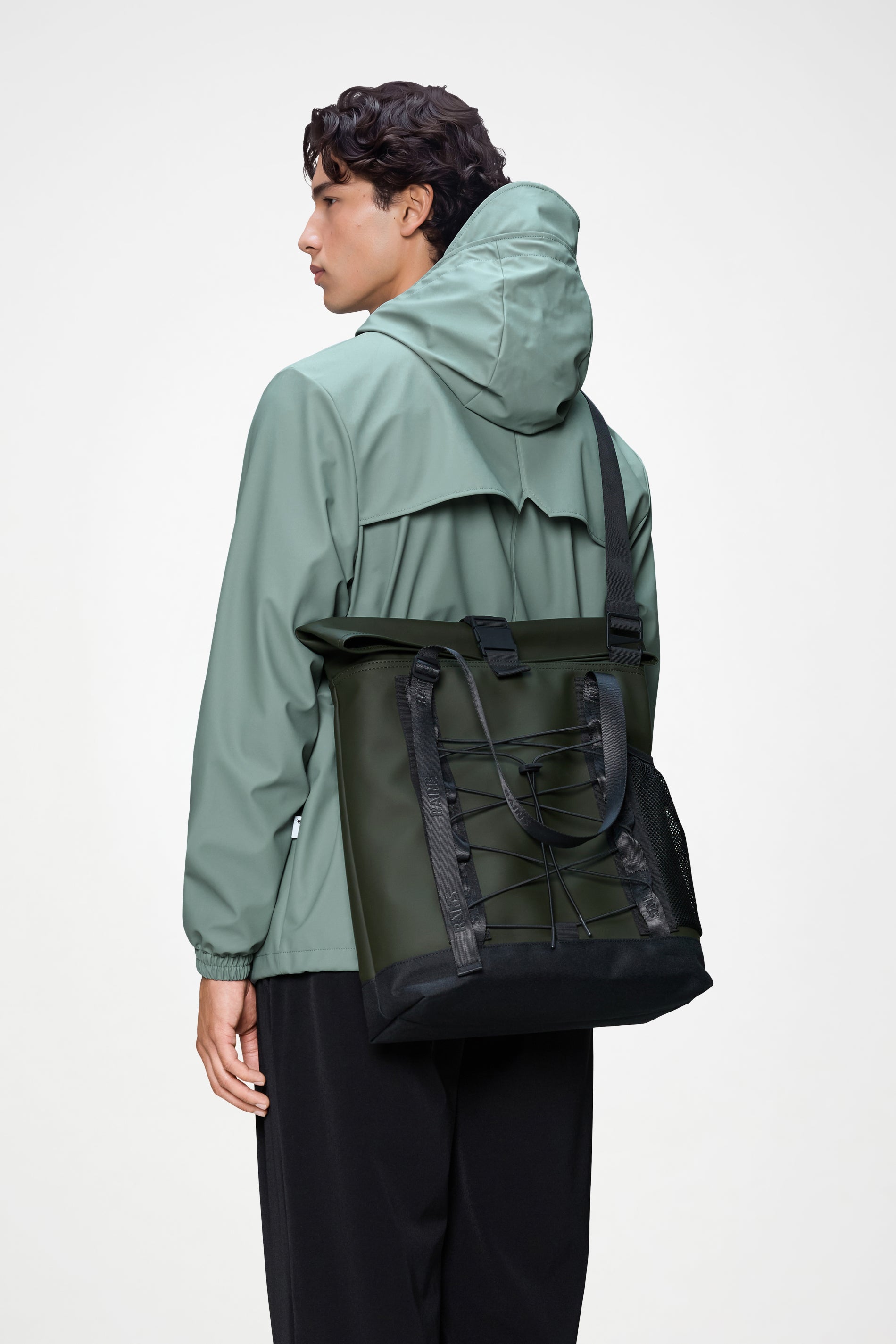 RAINS Trail Rolltop Tote Bag Green 25L H47 x D13 x W35 cm Tote