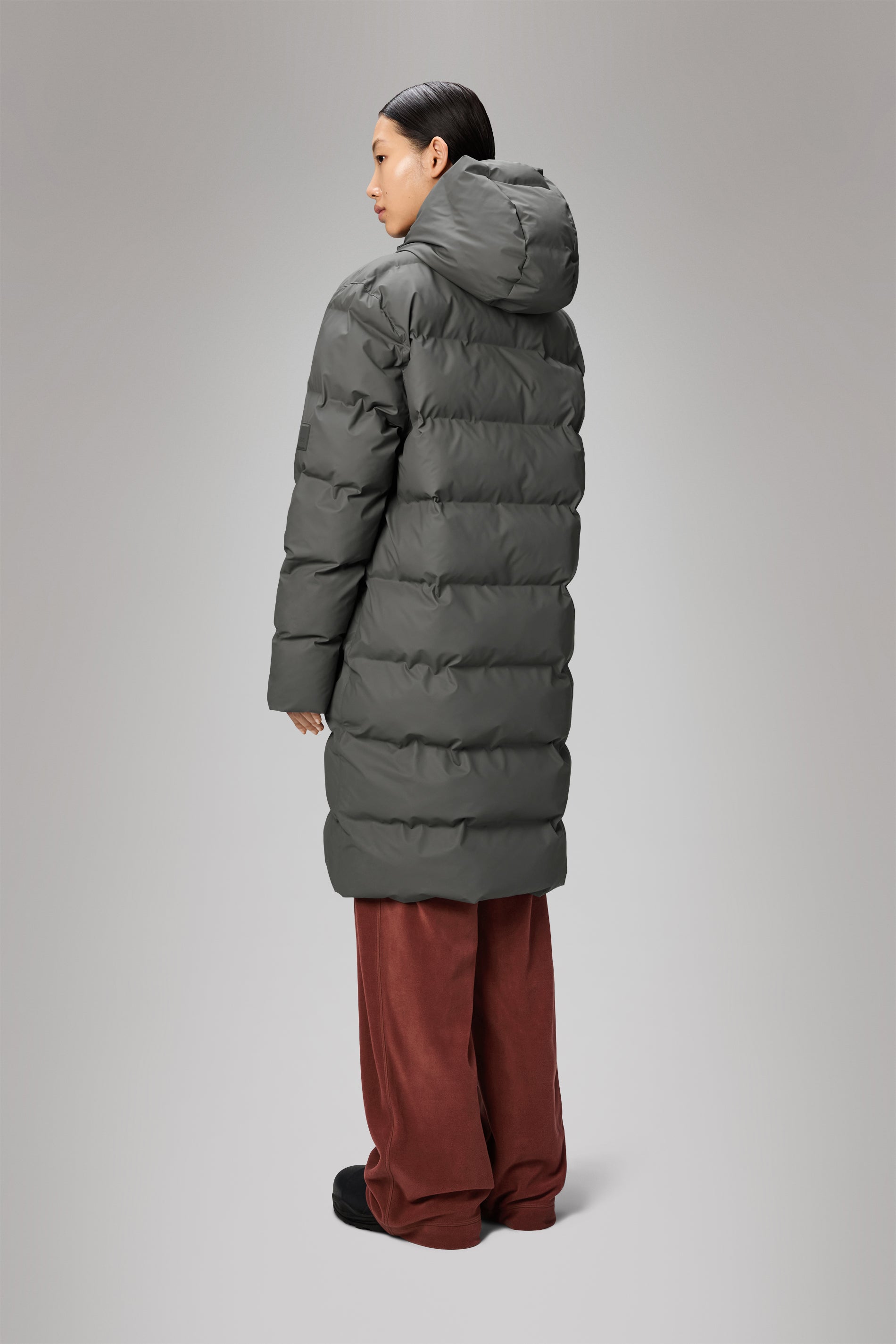 Rains Alta Longer Puffer Jacket Grey Jacket