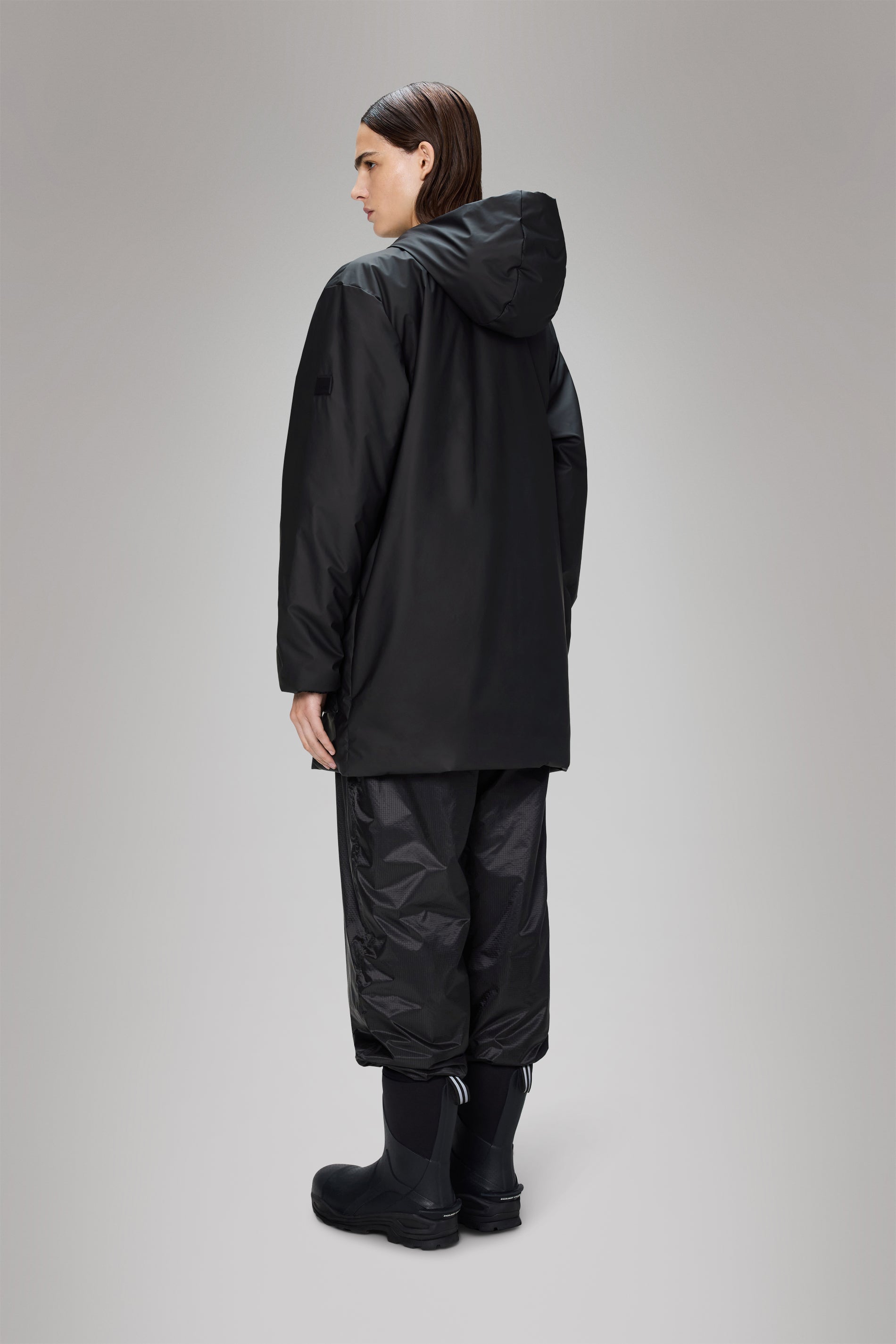 RAINS Lohja Long Insulated Cargo Jacket Black Jacket