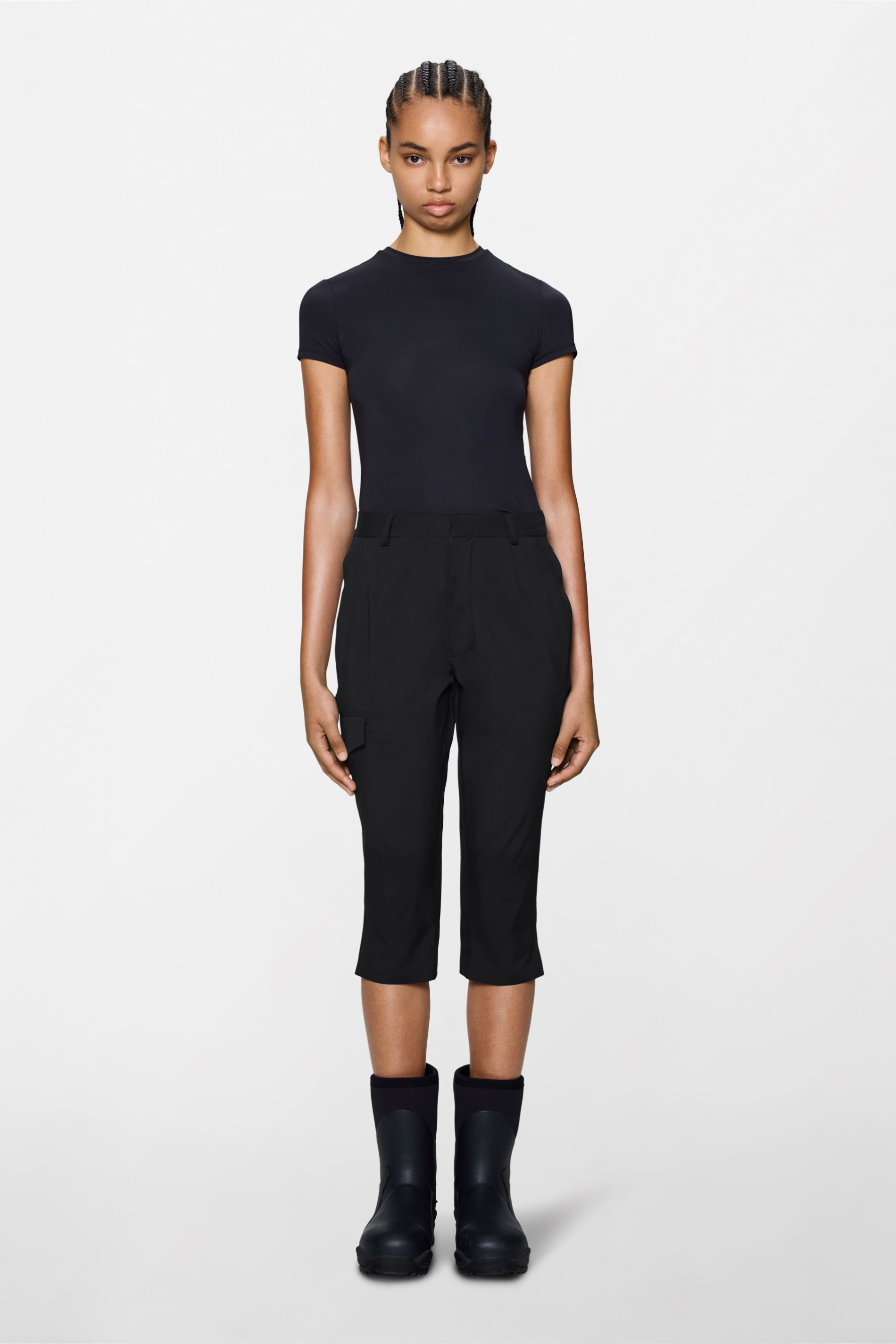 RAINS Suva Hardshell W Capri Black Pants