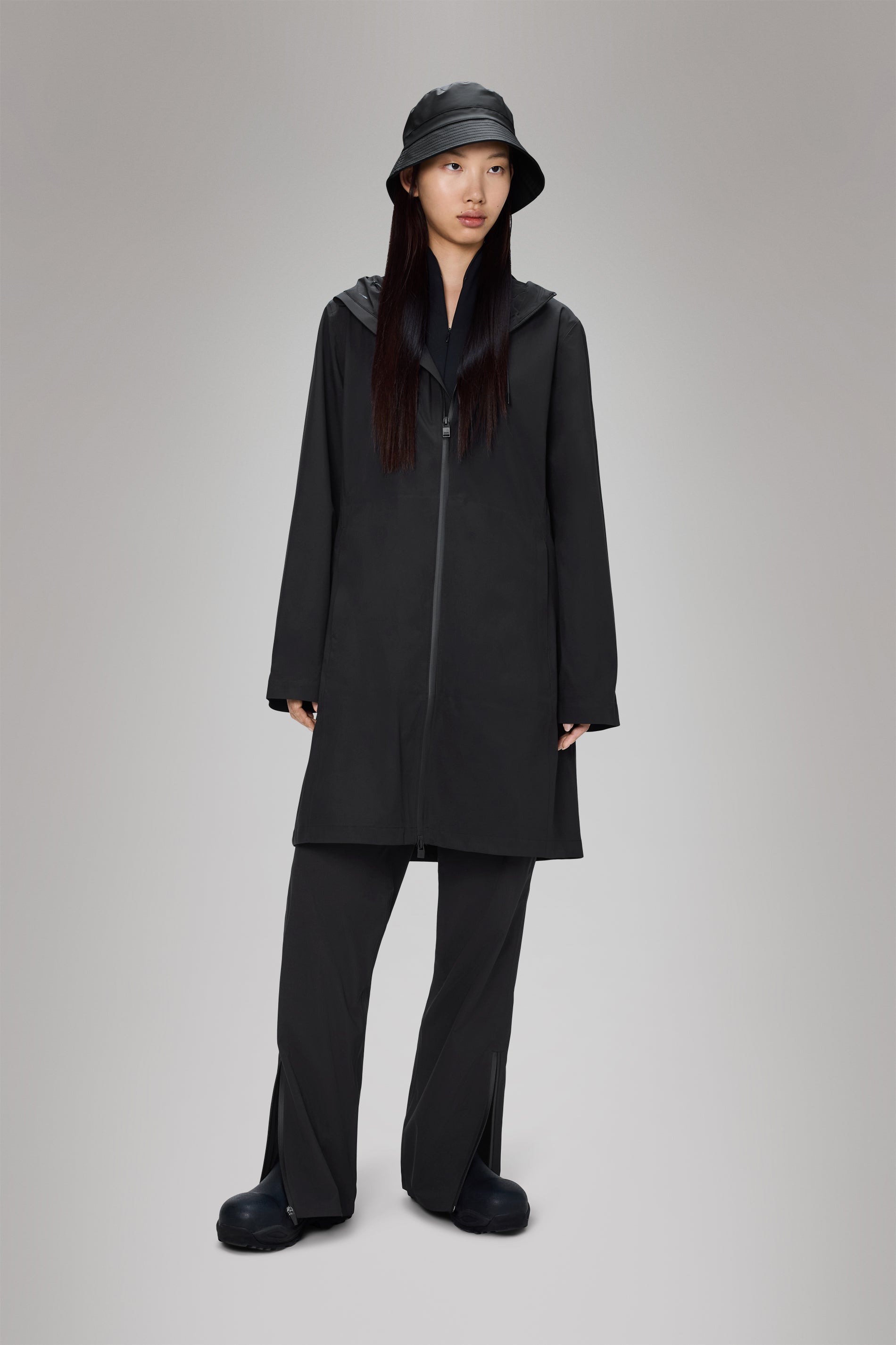 Rains Suva Hardshell Long W Jacket Black Jacket