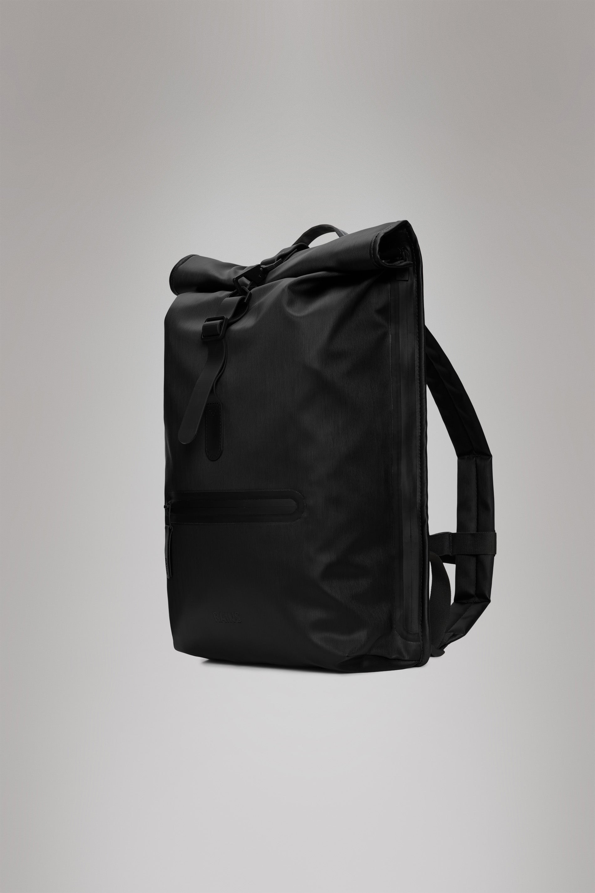 RAINS Rolltop Rucksack Black Grain 17L H48 x D11 x W32 cm Backpack