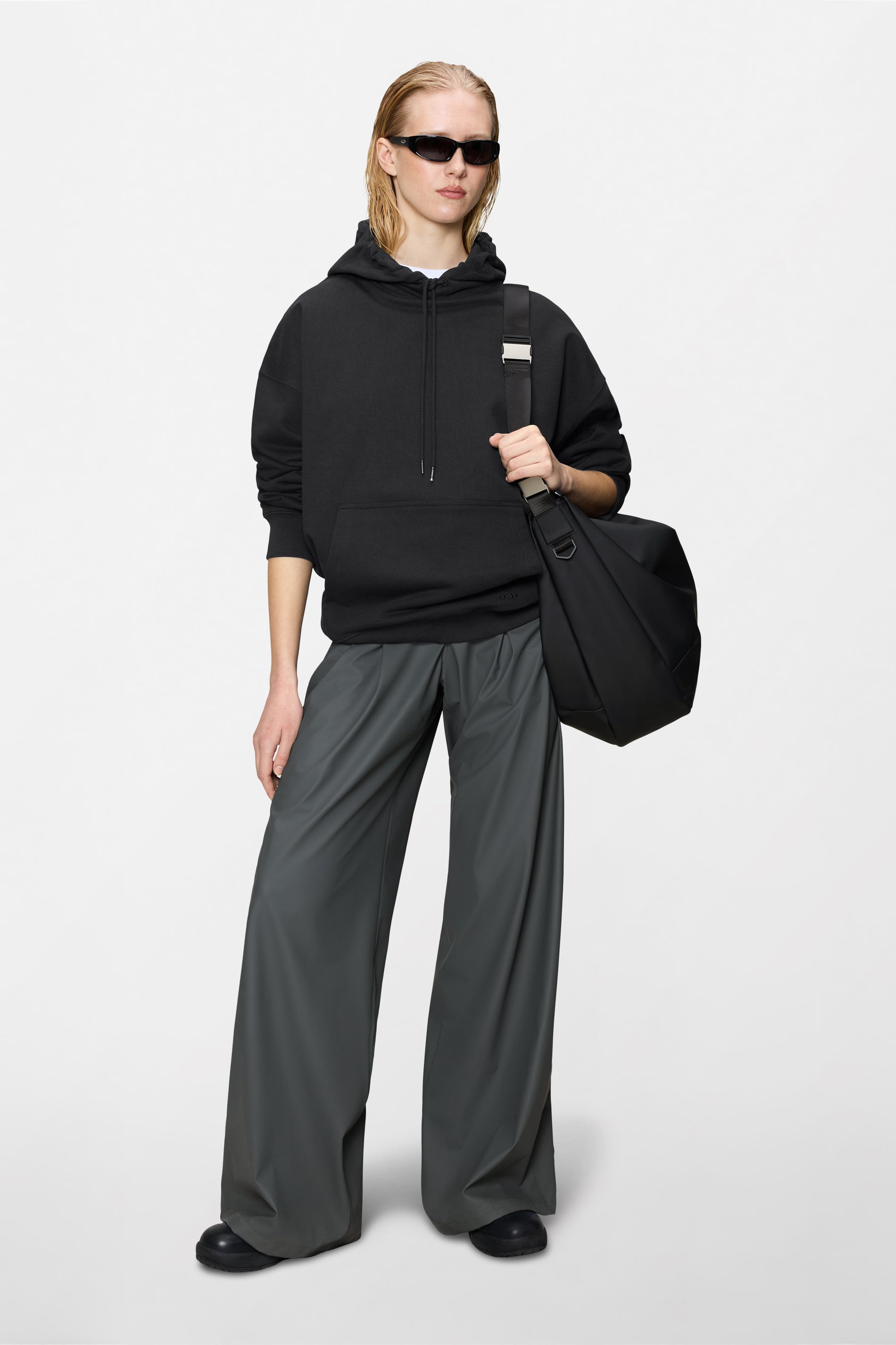 RAINS Classic Hoodie Black Long Sleeve