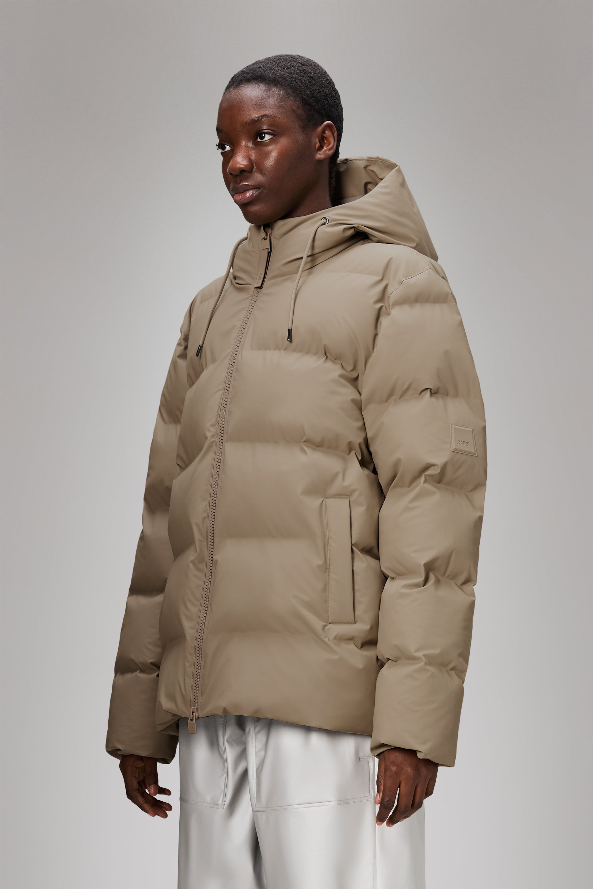 Rains Alta Puffer Jacket Beige Jacket