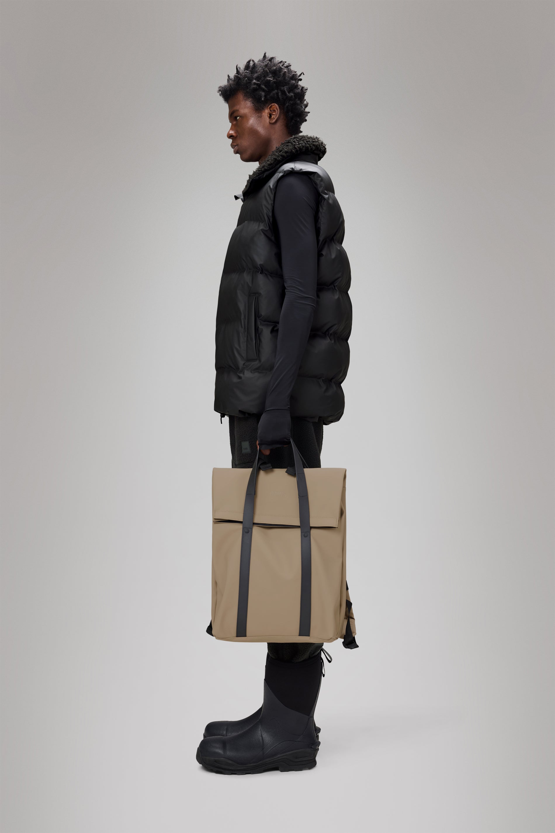 RAINS 2 Way Tote Backpack Beige 23L H58 x D12 x W33 cm Backpack