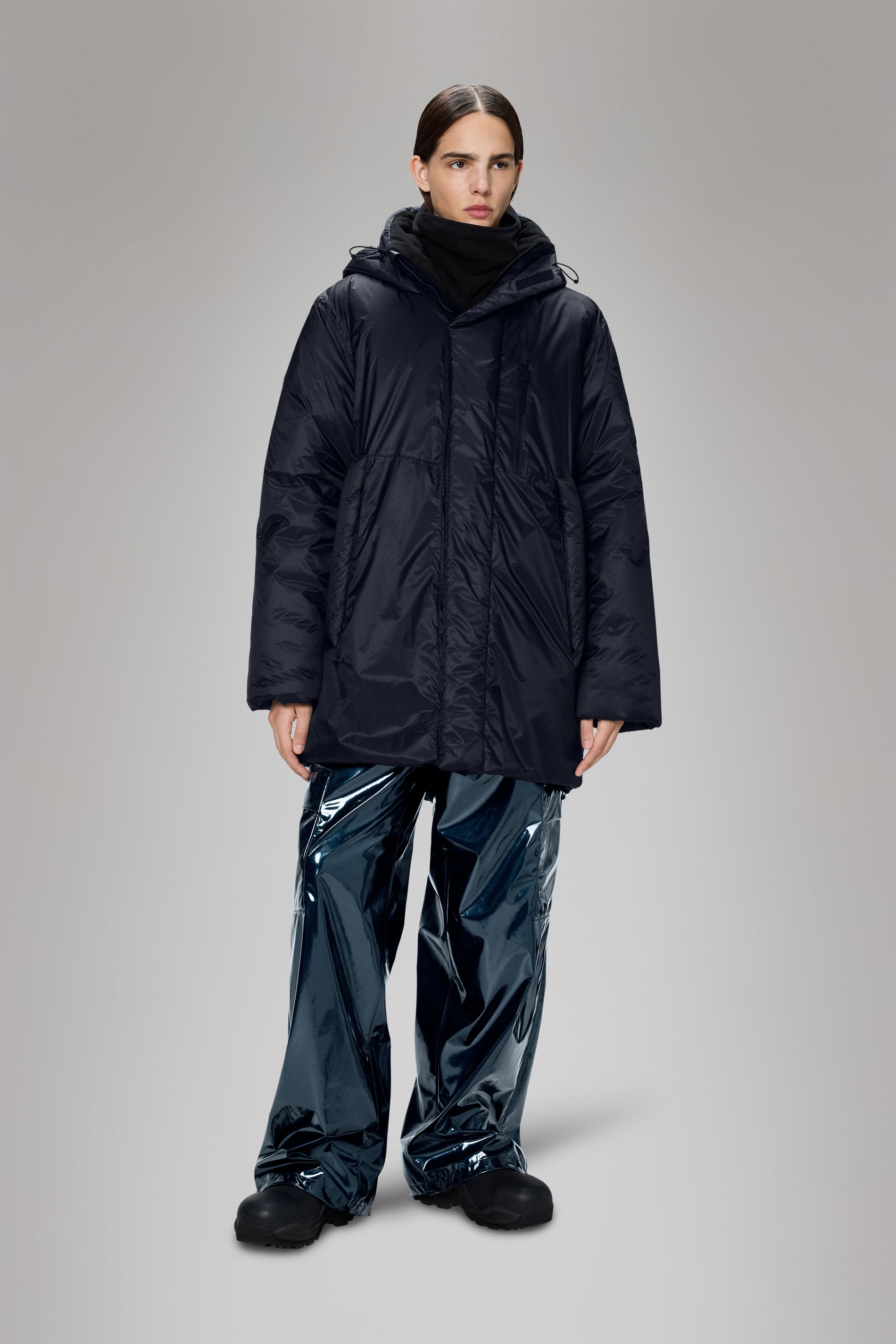 RAINS Torna Insulated Long Jacket Navy Jacket