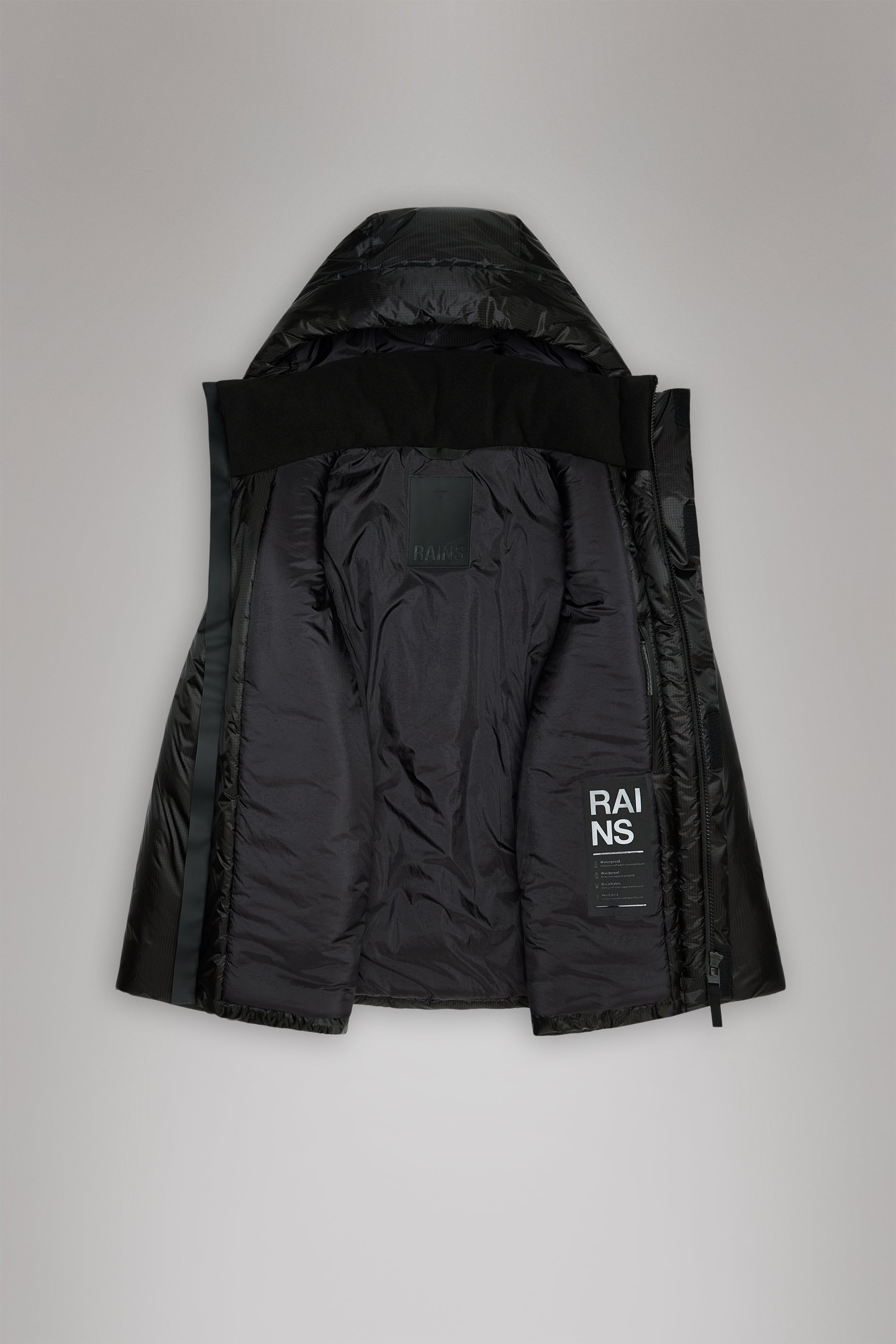 Rains Torna Insulated Curve Jacket Black Jacket