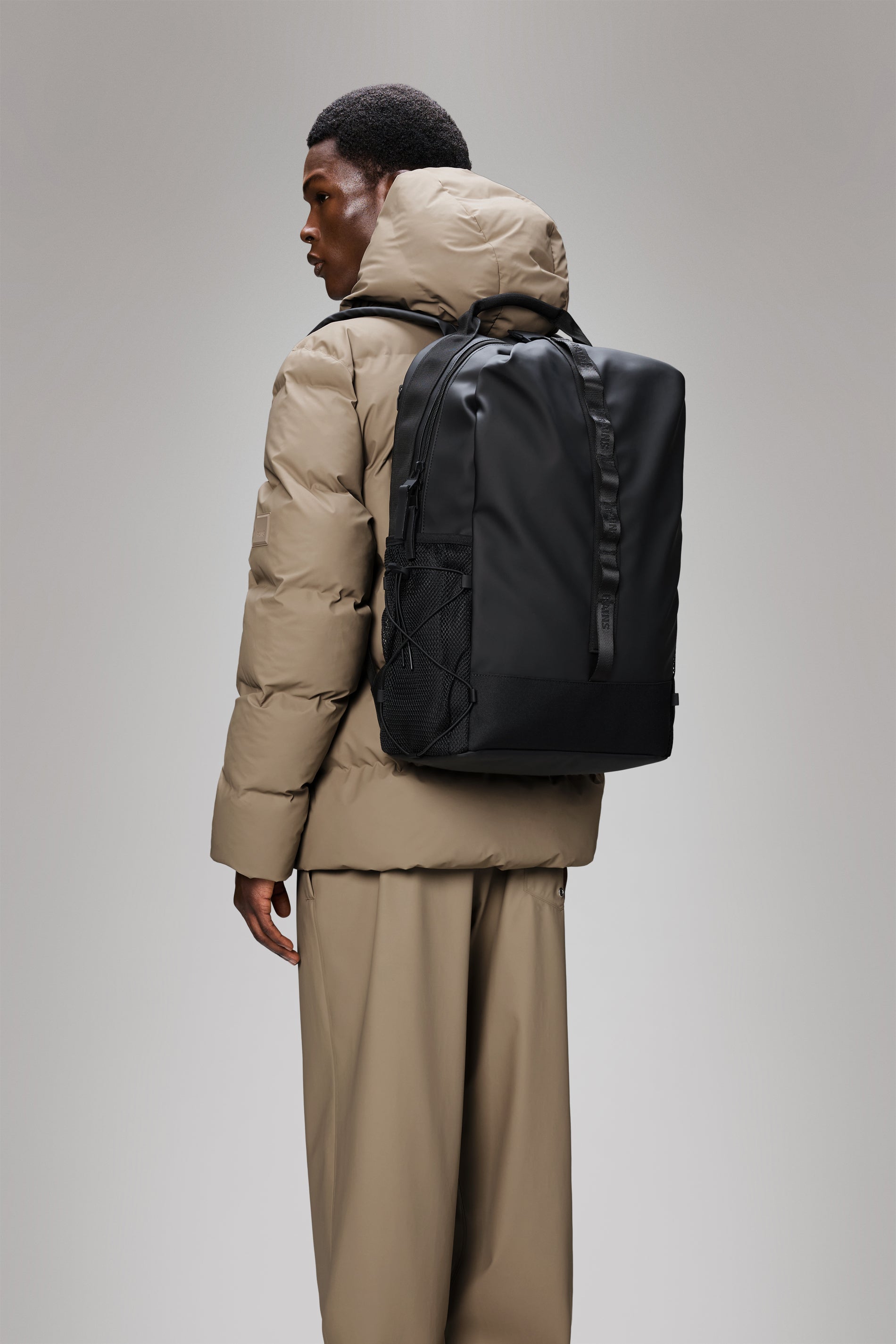 RAINS Trail Clip Front Backpack Black Backpack