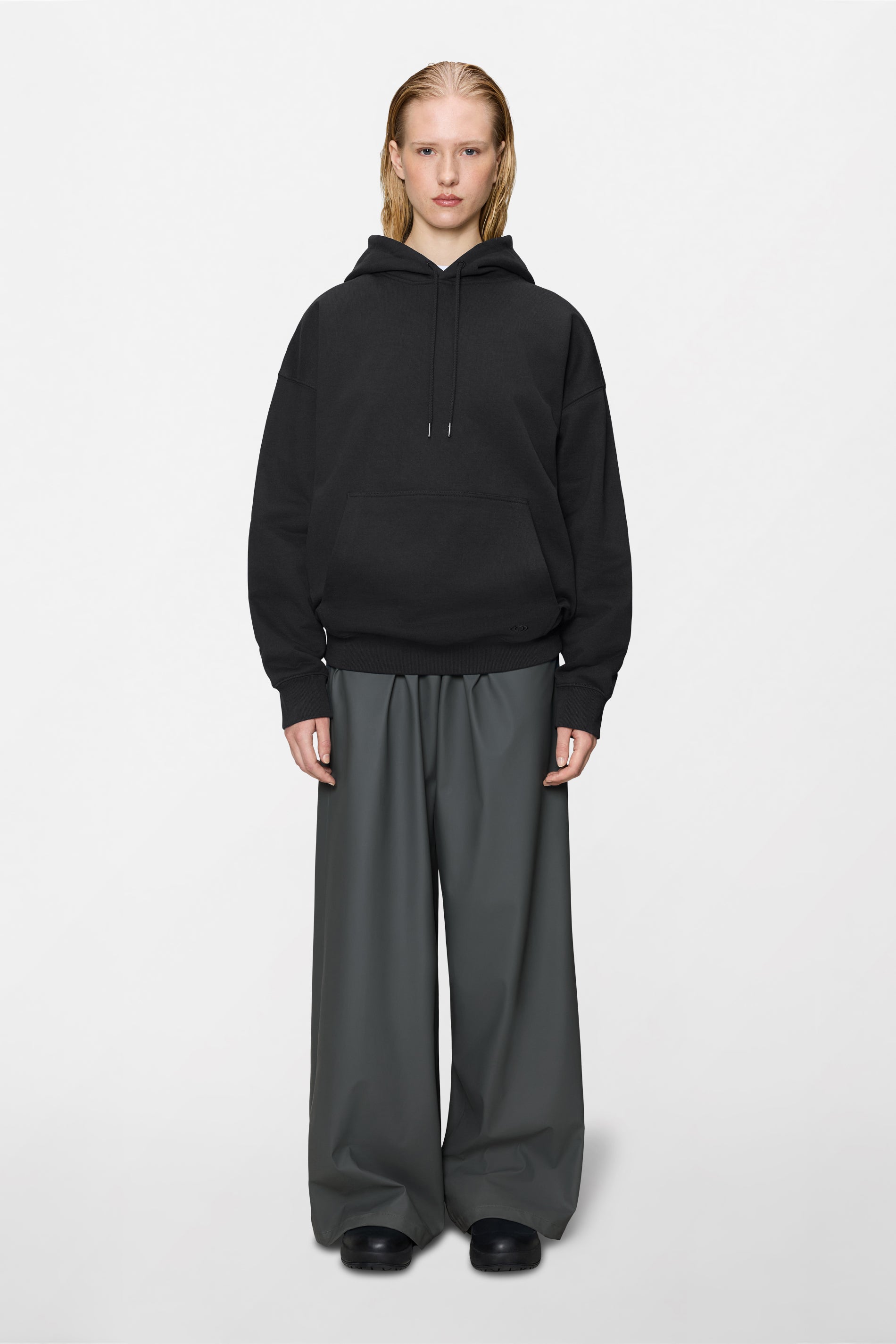 RAINS Classic Hoodie Black Long Sleeve