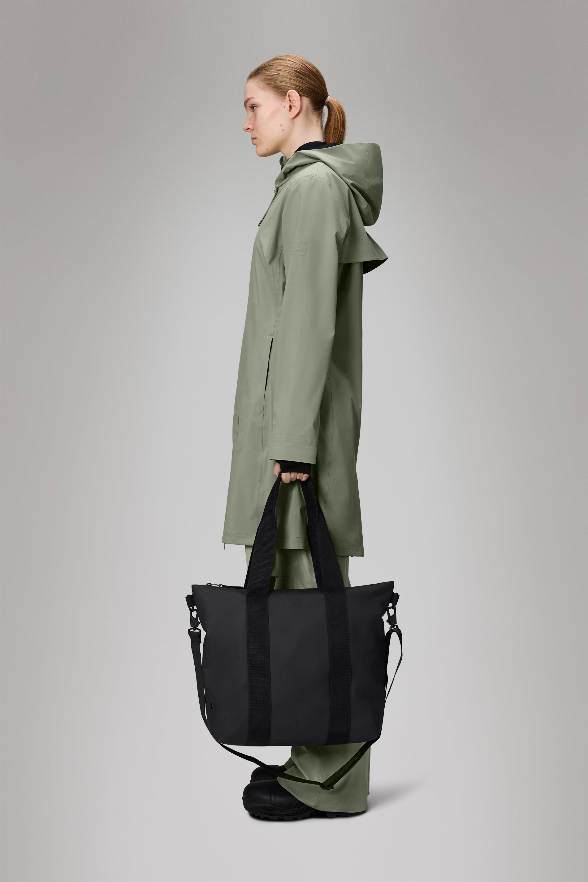 RAINS Tote Bag Mini Black 16L H36 x D13 x W40 cm Tote