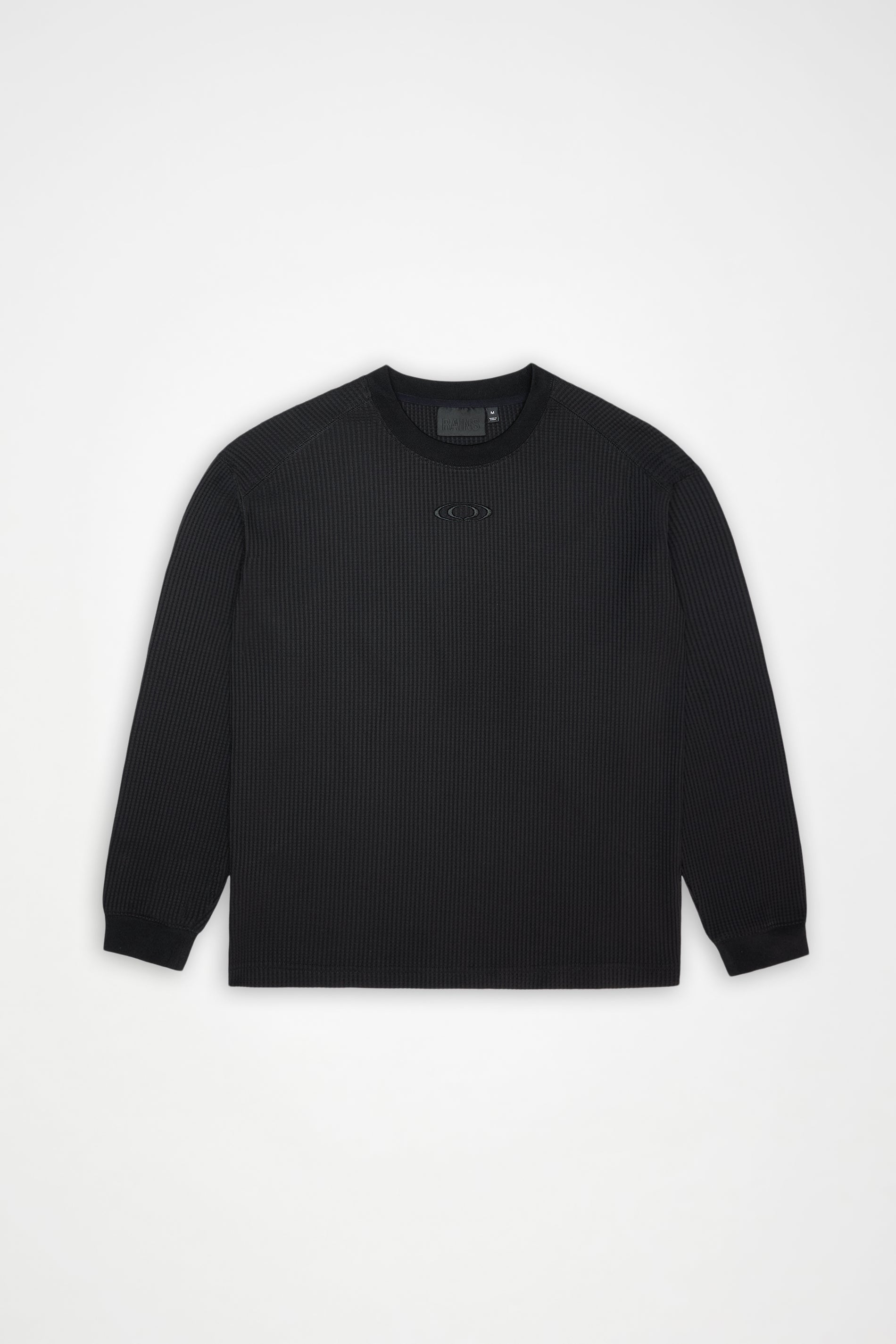 RAINS Waffle Long Sleeve T-shirt Splash Black Long Sleeve
