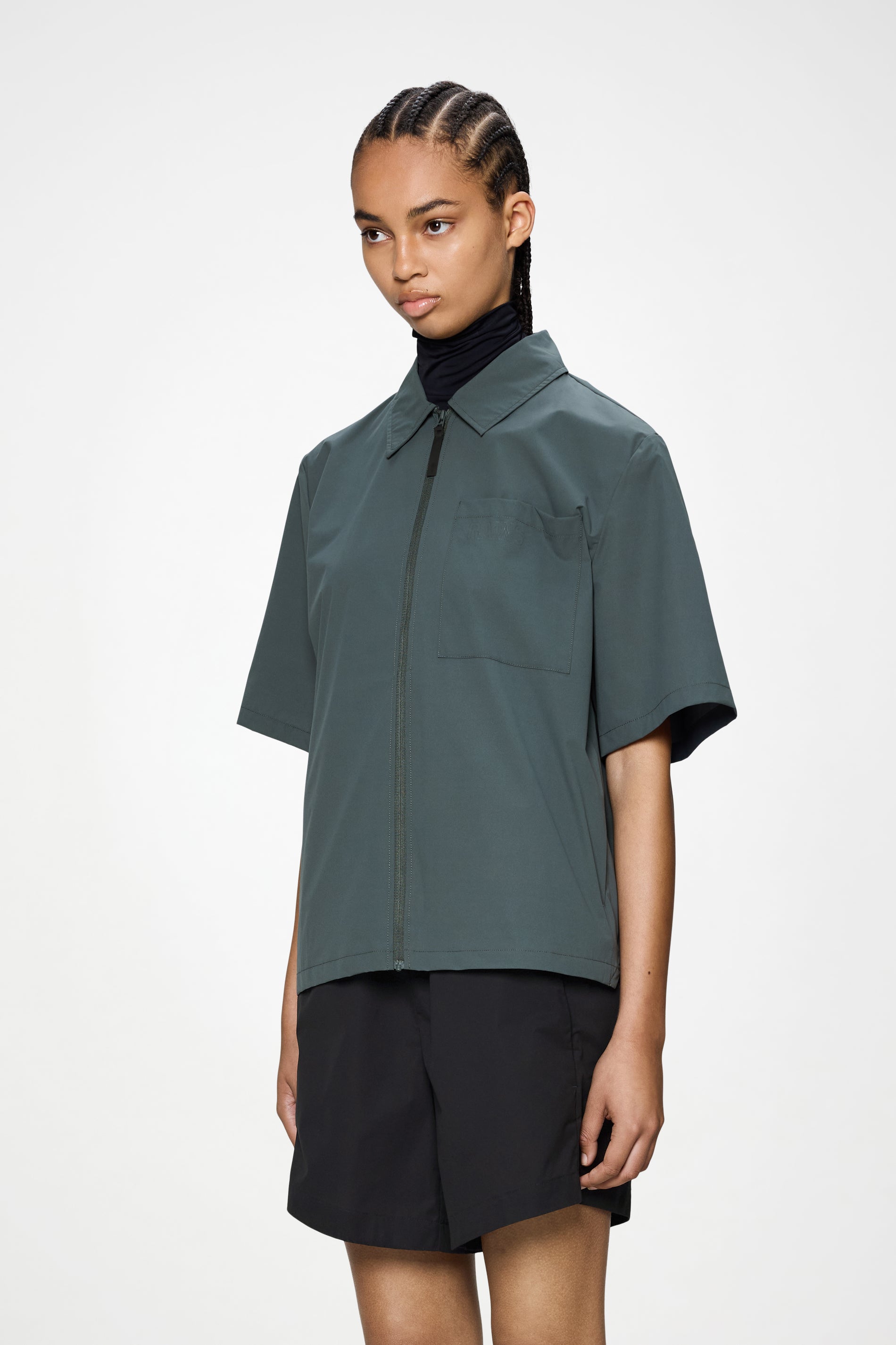 RAINS Mito Short Sleeve Shirt Dark Grey Short Sleeve