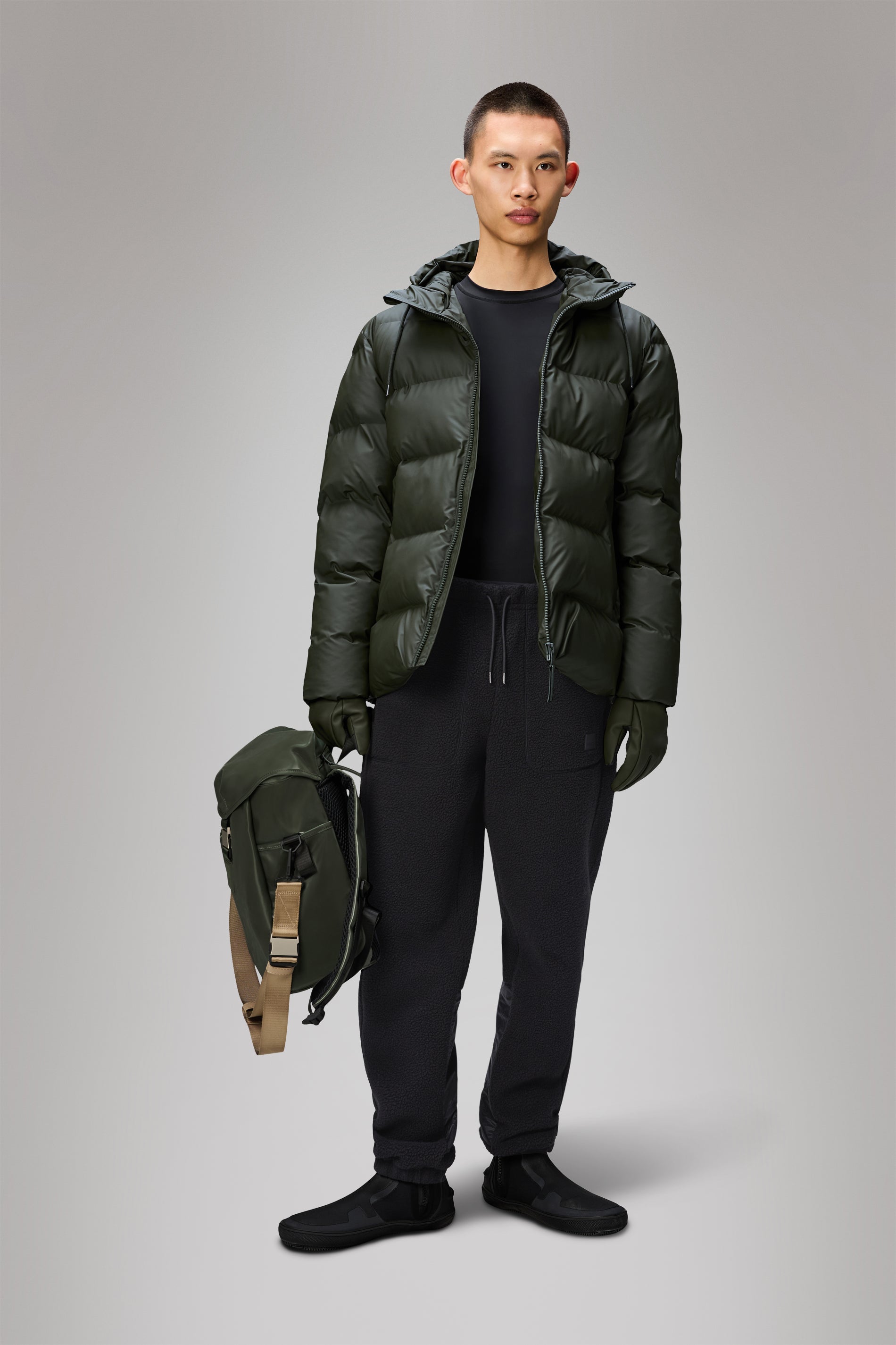 Rains Alta Puffer Jacket Green Jacket