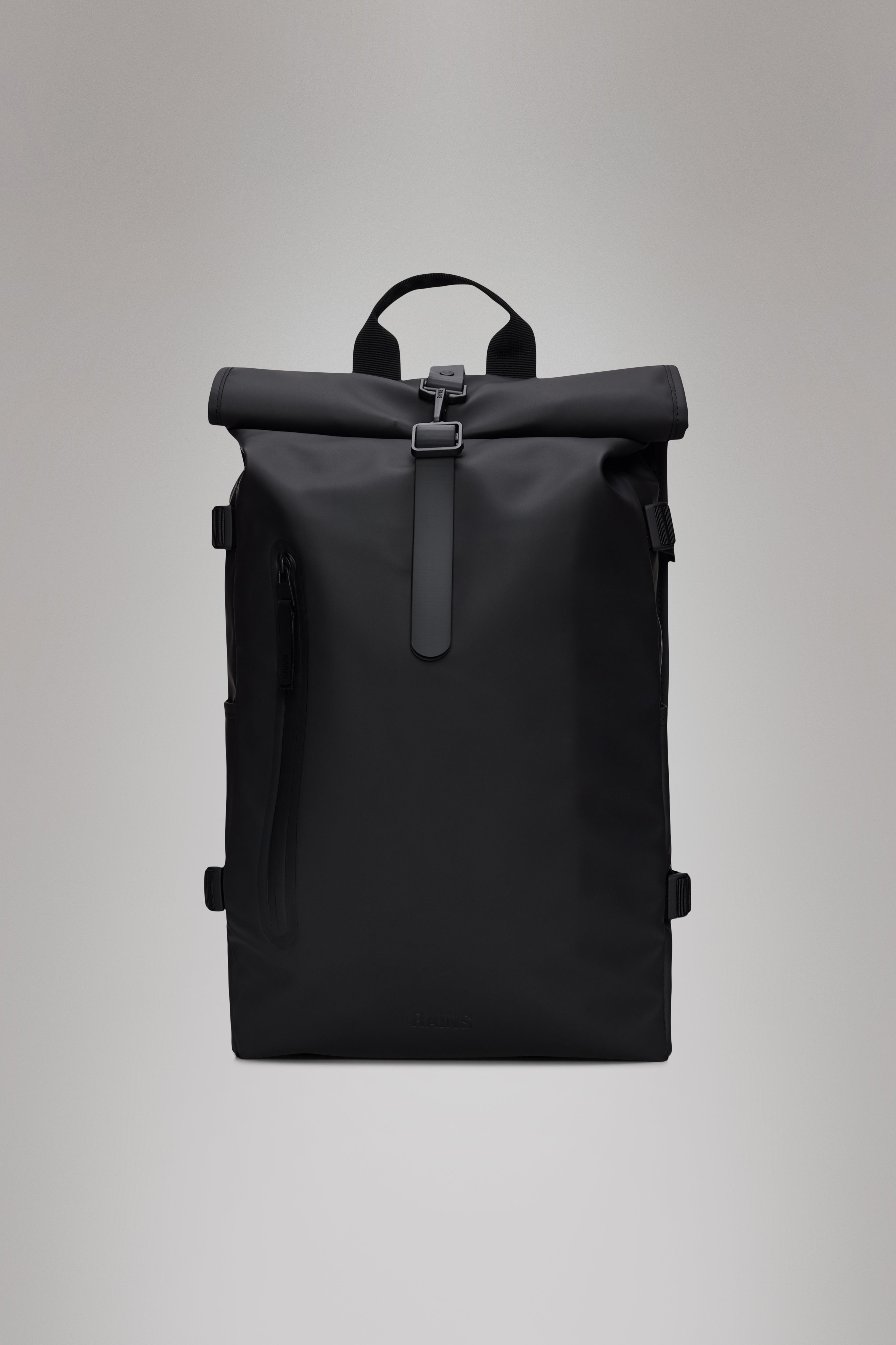 RAINS Rolltop Rucksack Large Black 23L H63 x D14 x W32 cm Backpack
