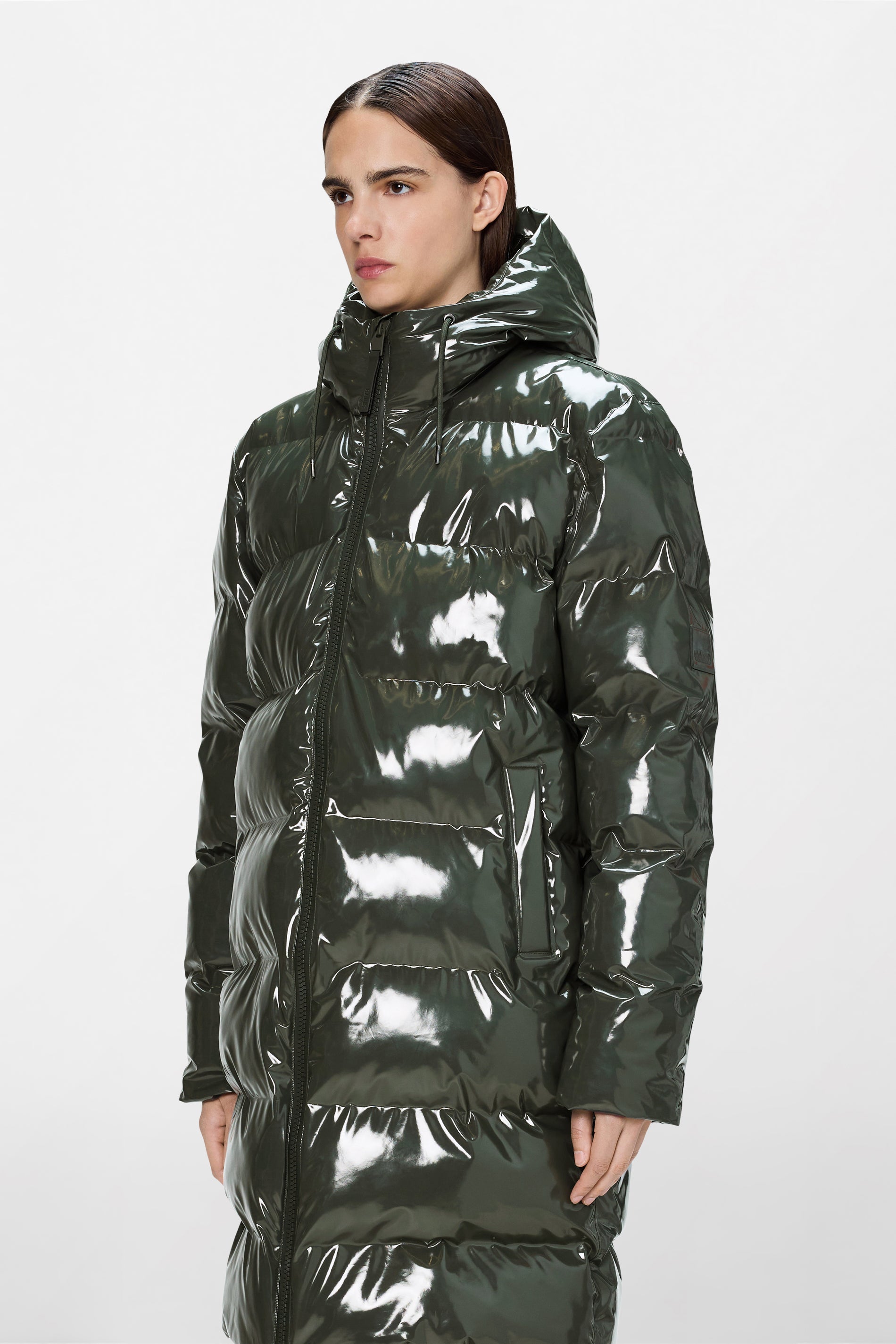 RAINS Alta Longer Puffer Jacket Swamp Jacket