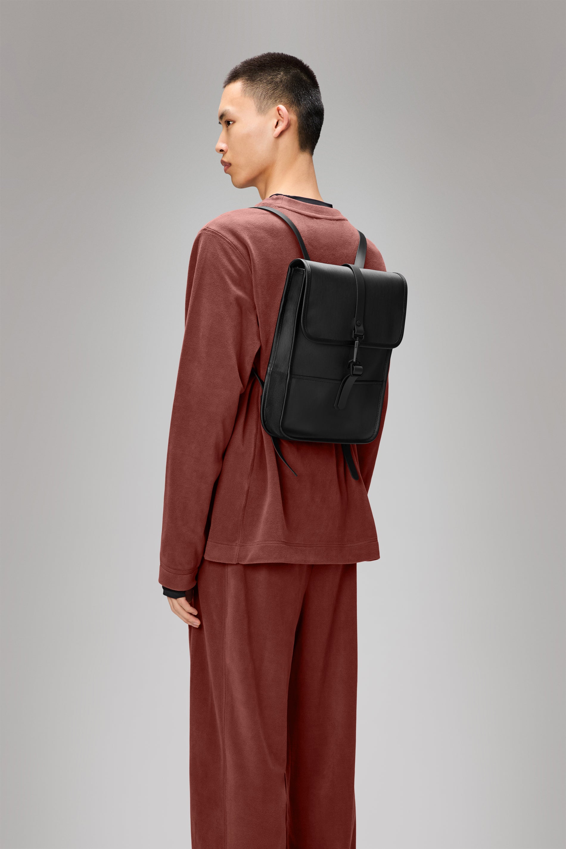 RAINS Backpack Micro Black Grain Backpack