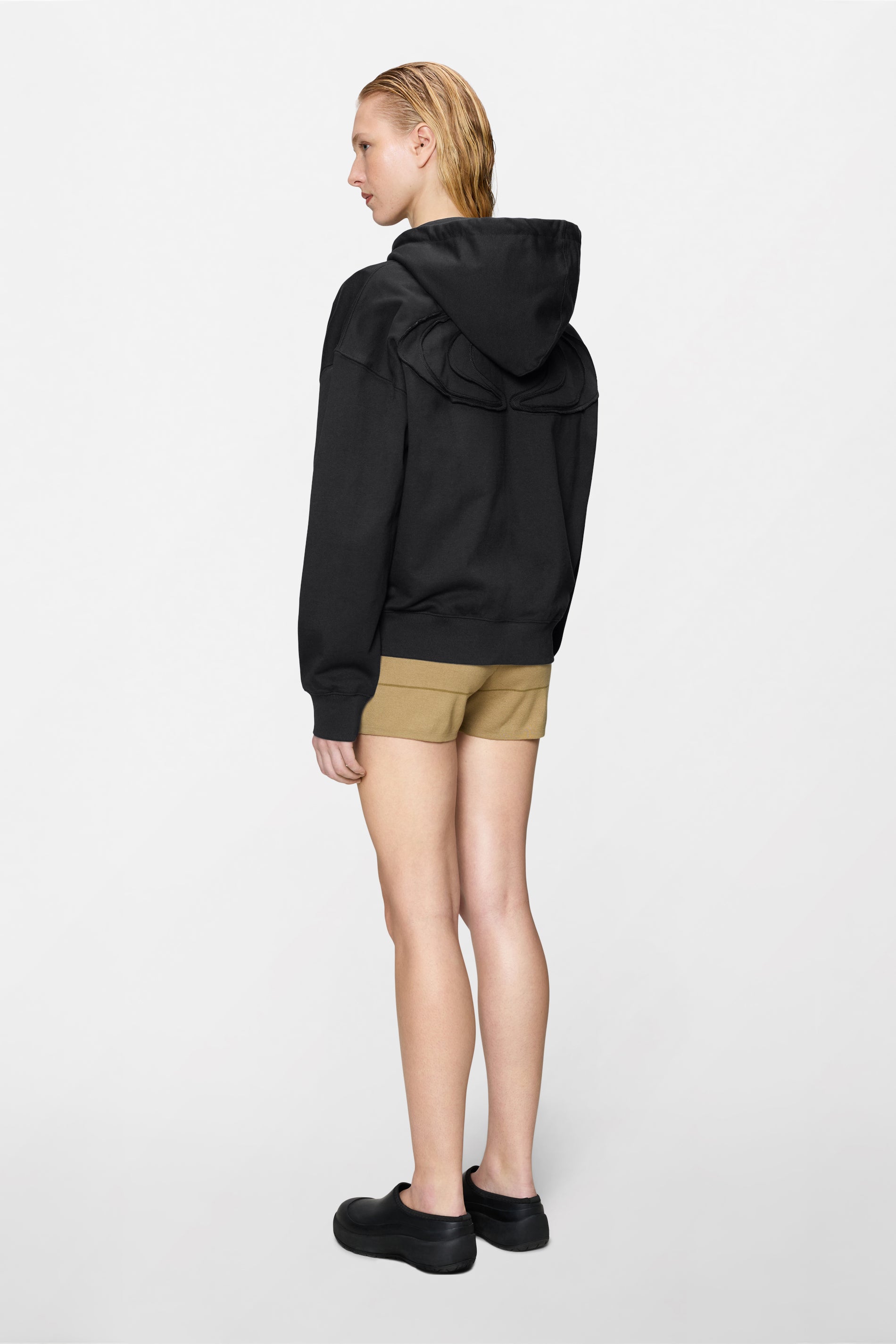 RAINS Classic Zip Hoodie Black Long Sleeve