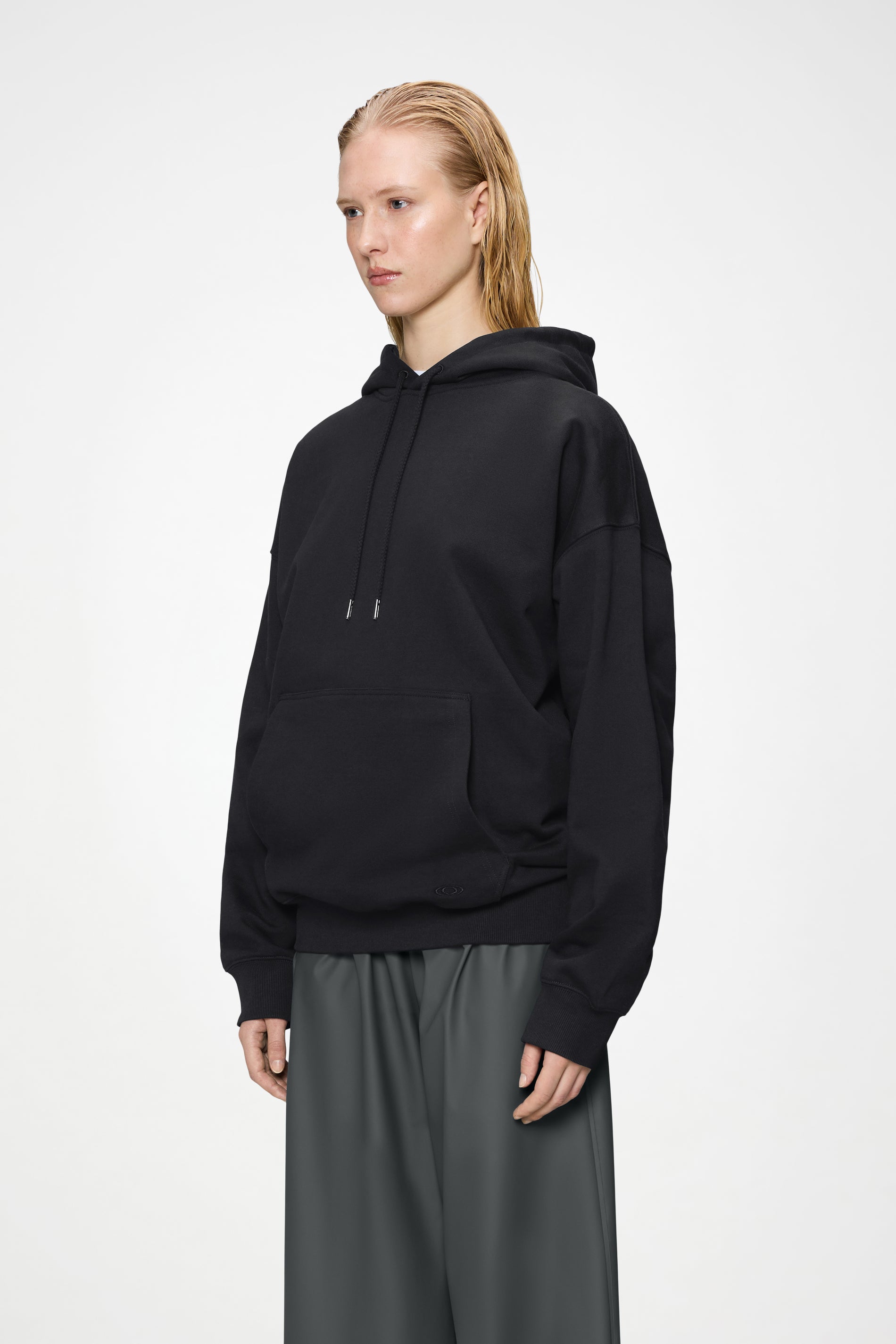 RAINS Classic Hoodie Black Long Sleeve