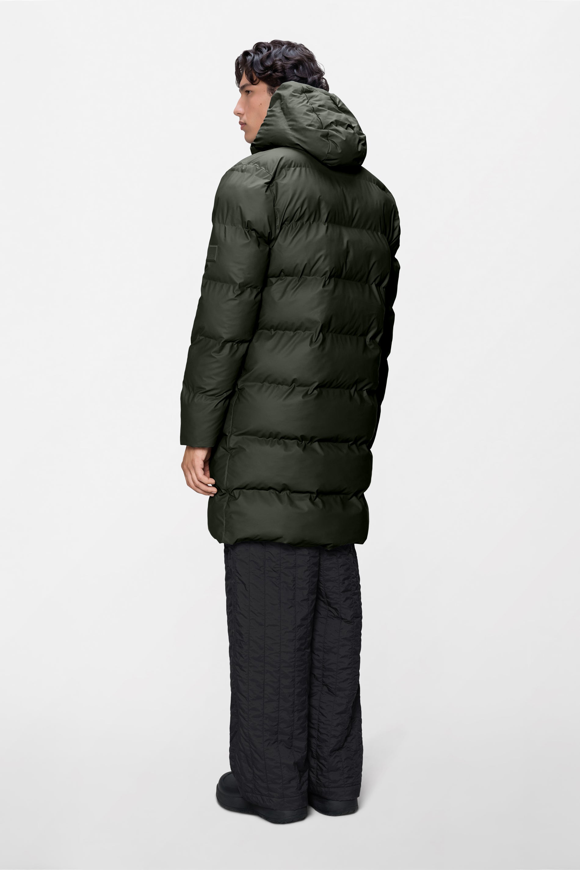 RAINS Alta Longer Puffer Jacket Green Jacket
