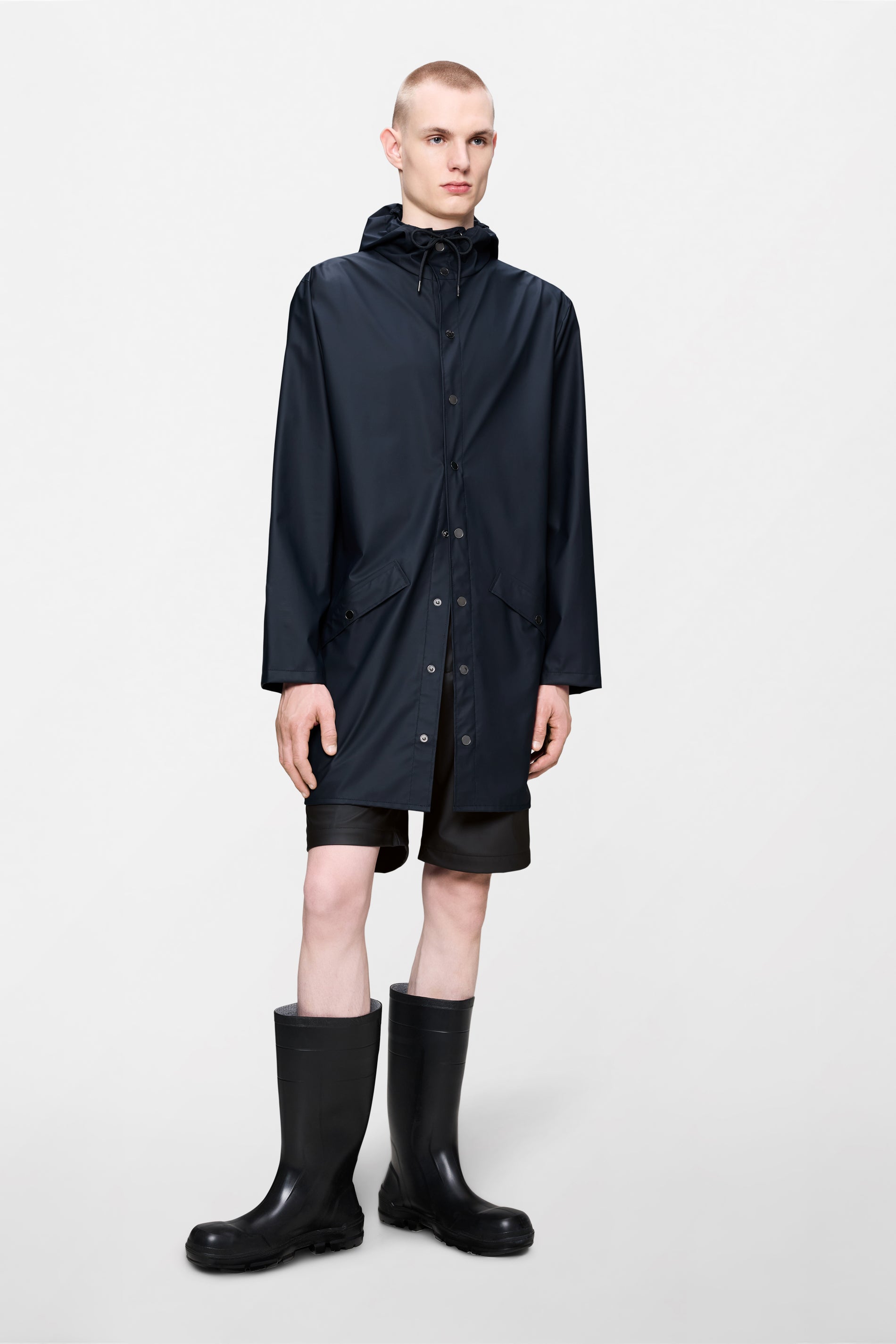 RAINS Long Jacket Navy Jacket