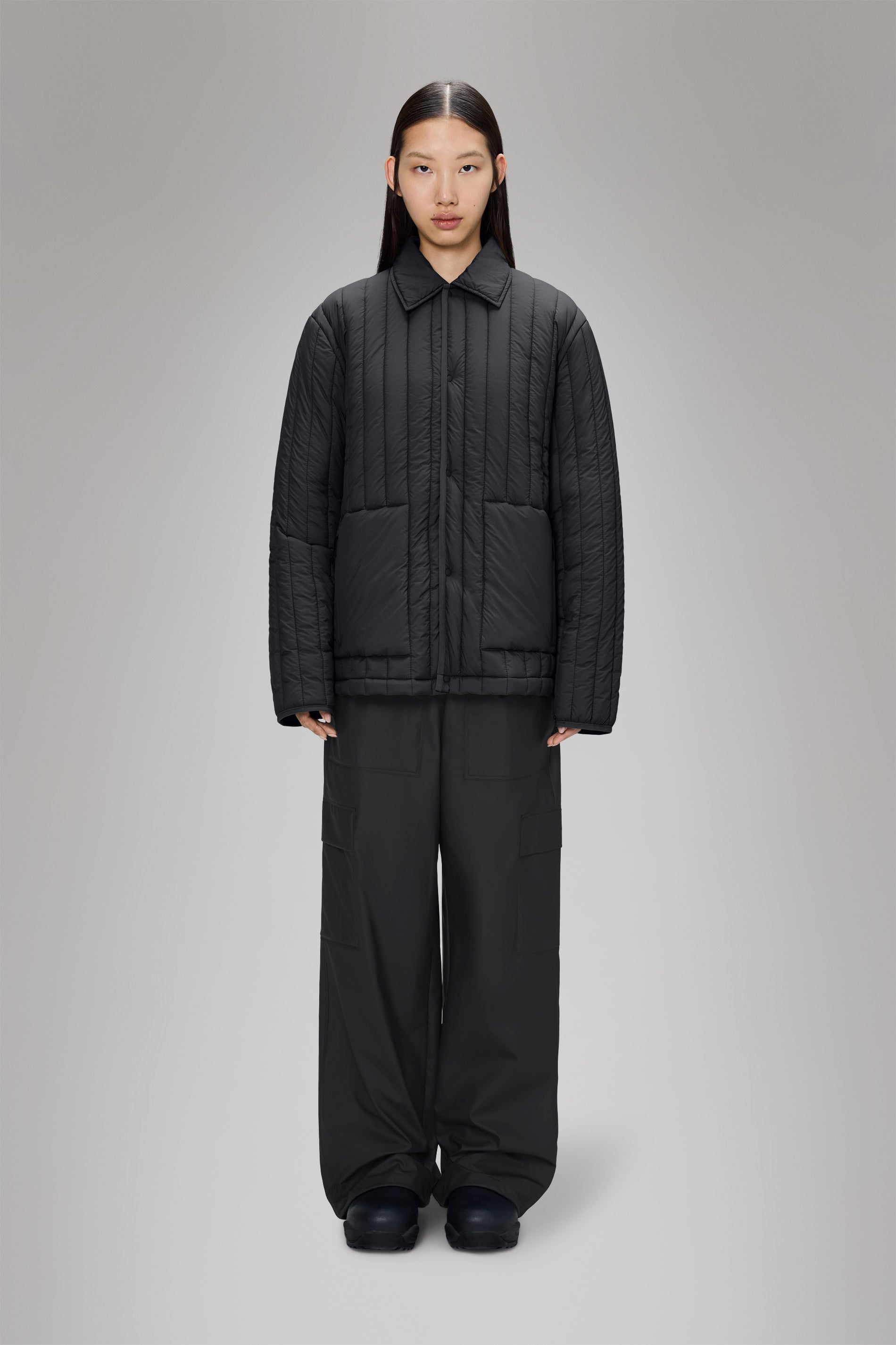 RAINS Banja Liner Overshirt Black Overshirt