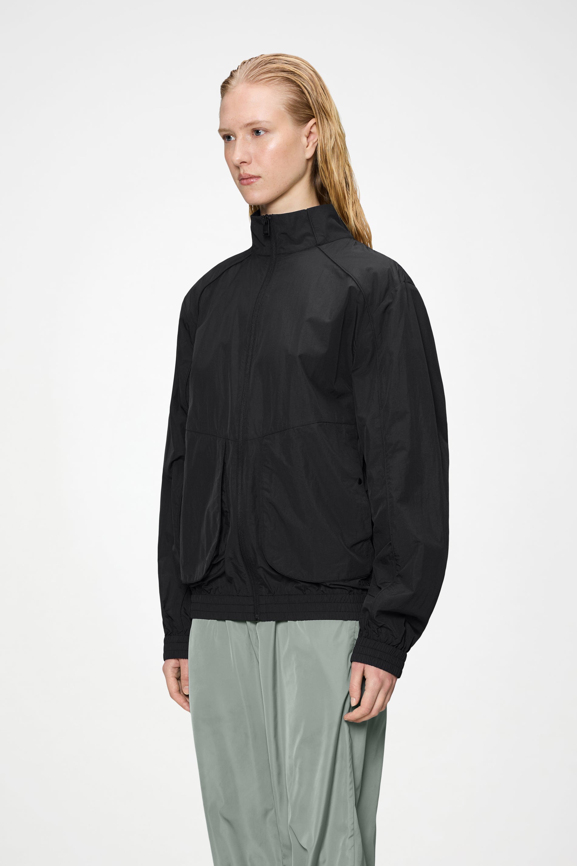RAINS Cooldown Pocket Track Top Black Jacket