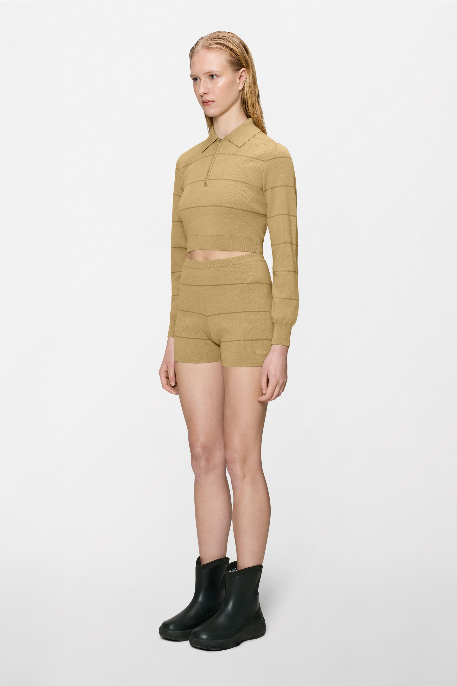 RAINS Striped Knit W Shorts Fawn Shorts