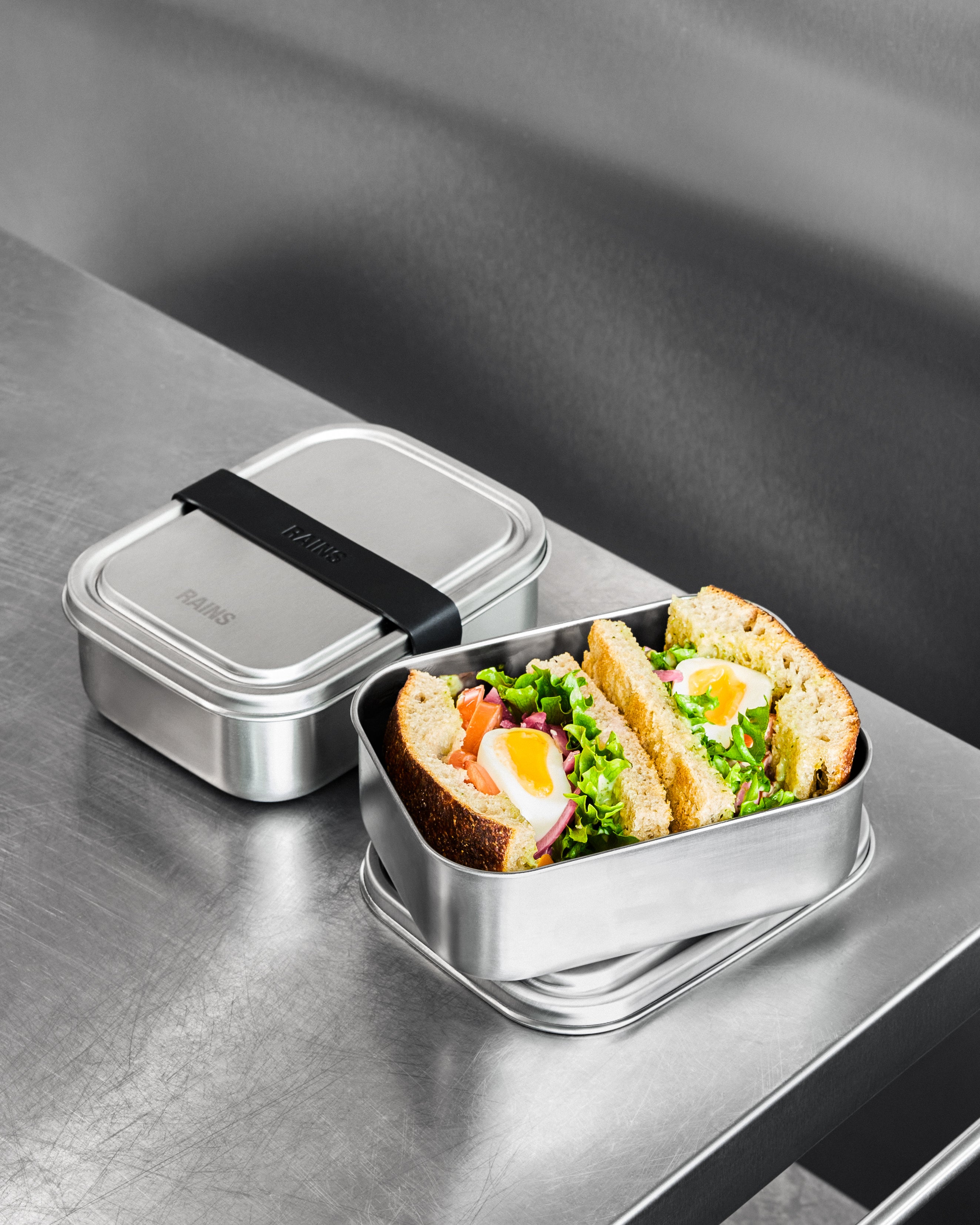 RAINS Lunch Box Steel 0.80L H6 x D13 x W17 cm Food Storage