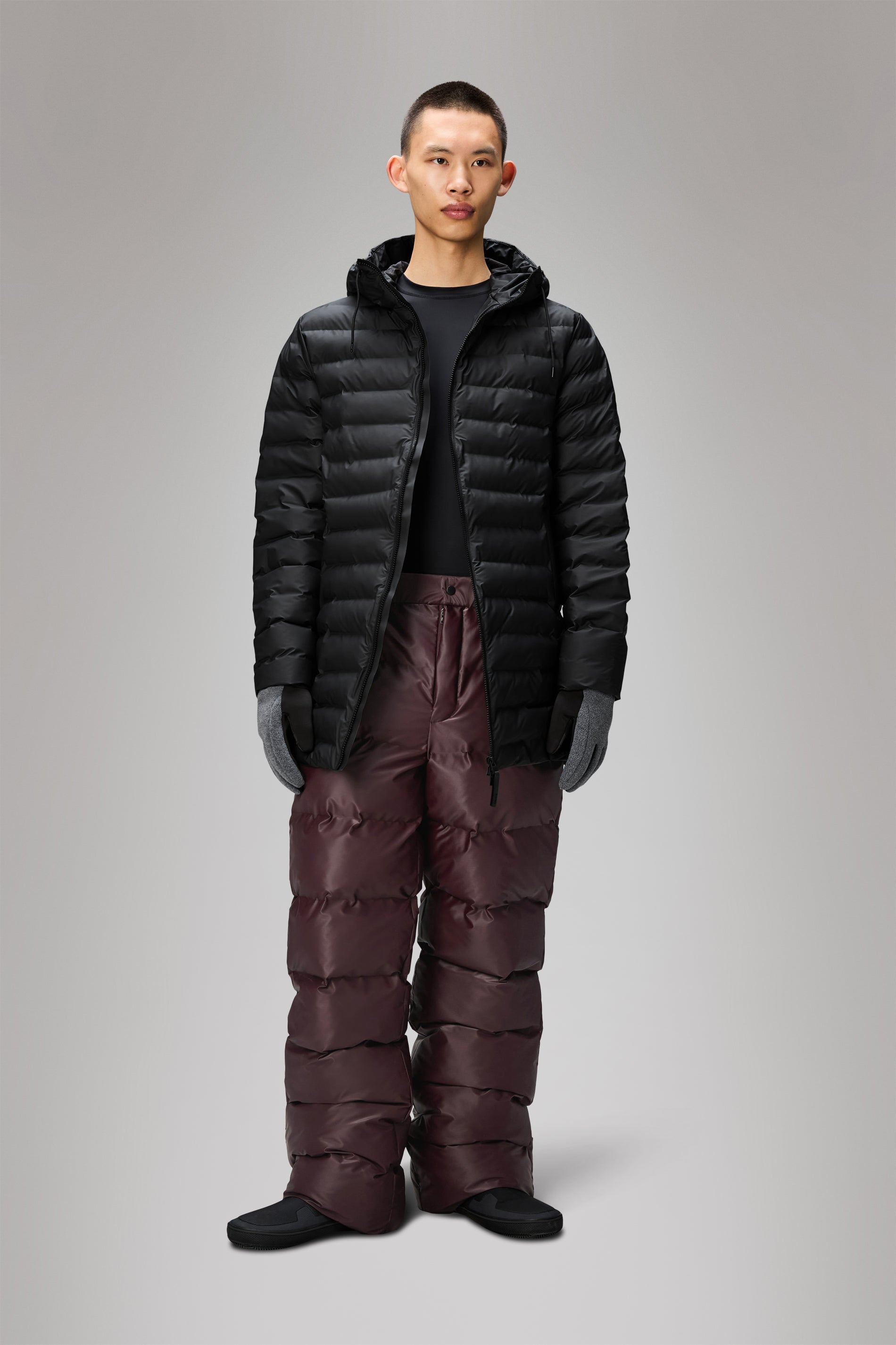 RAINS Lohja Long Puffer Jacket Black Jacket