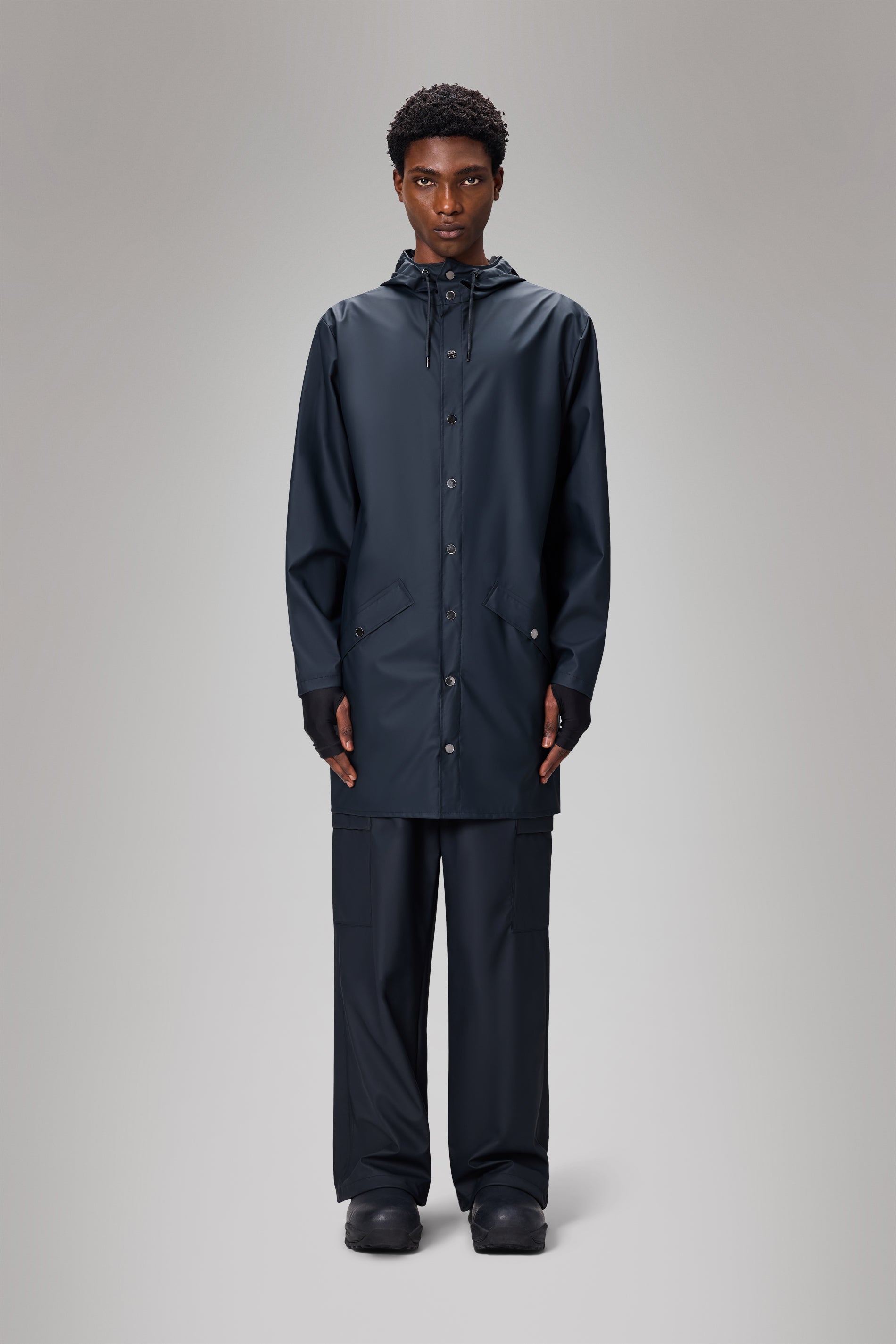 RAINS Long Jacket Navy Jacket