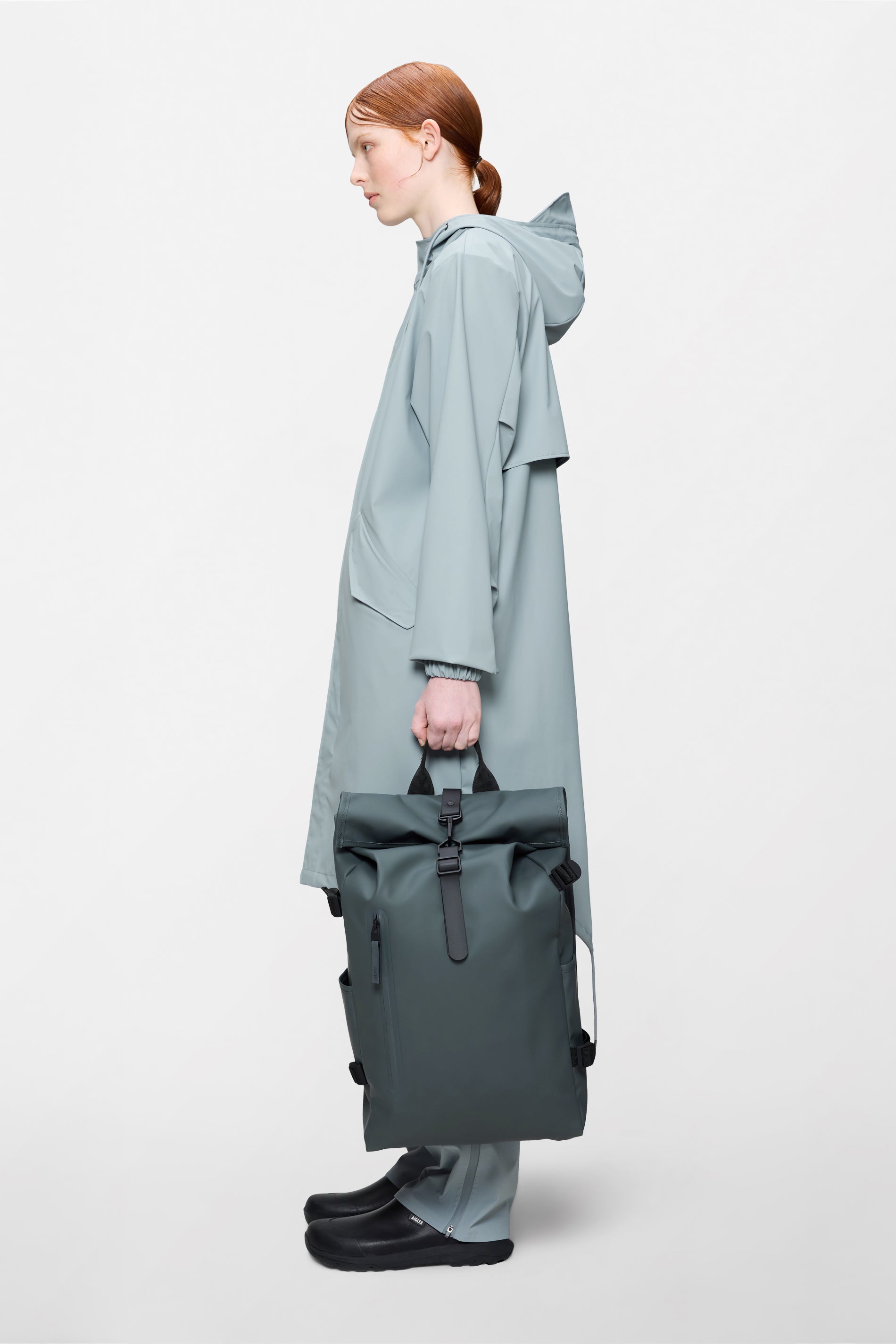 RAINS Rolltop Rucksack Large Dark Grey 23L H63 x D14 x W32 cm Backpack