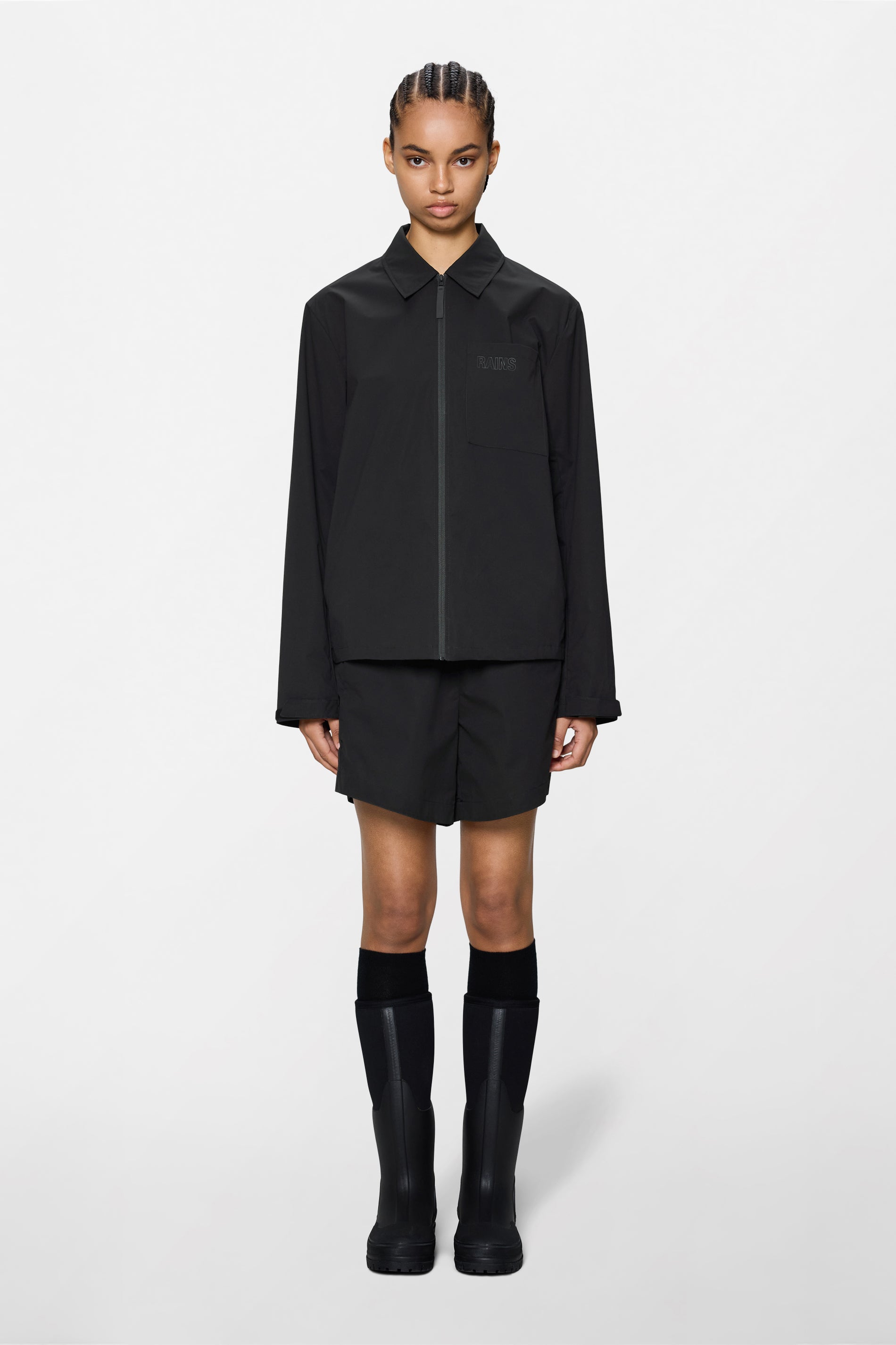 RAINS Mito Overshirt Black Long Sleeve