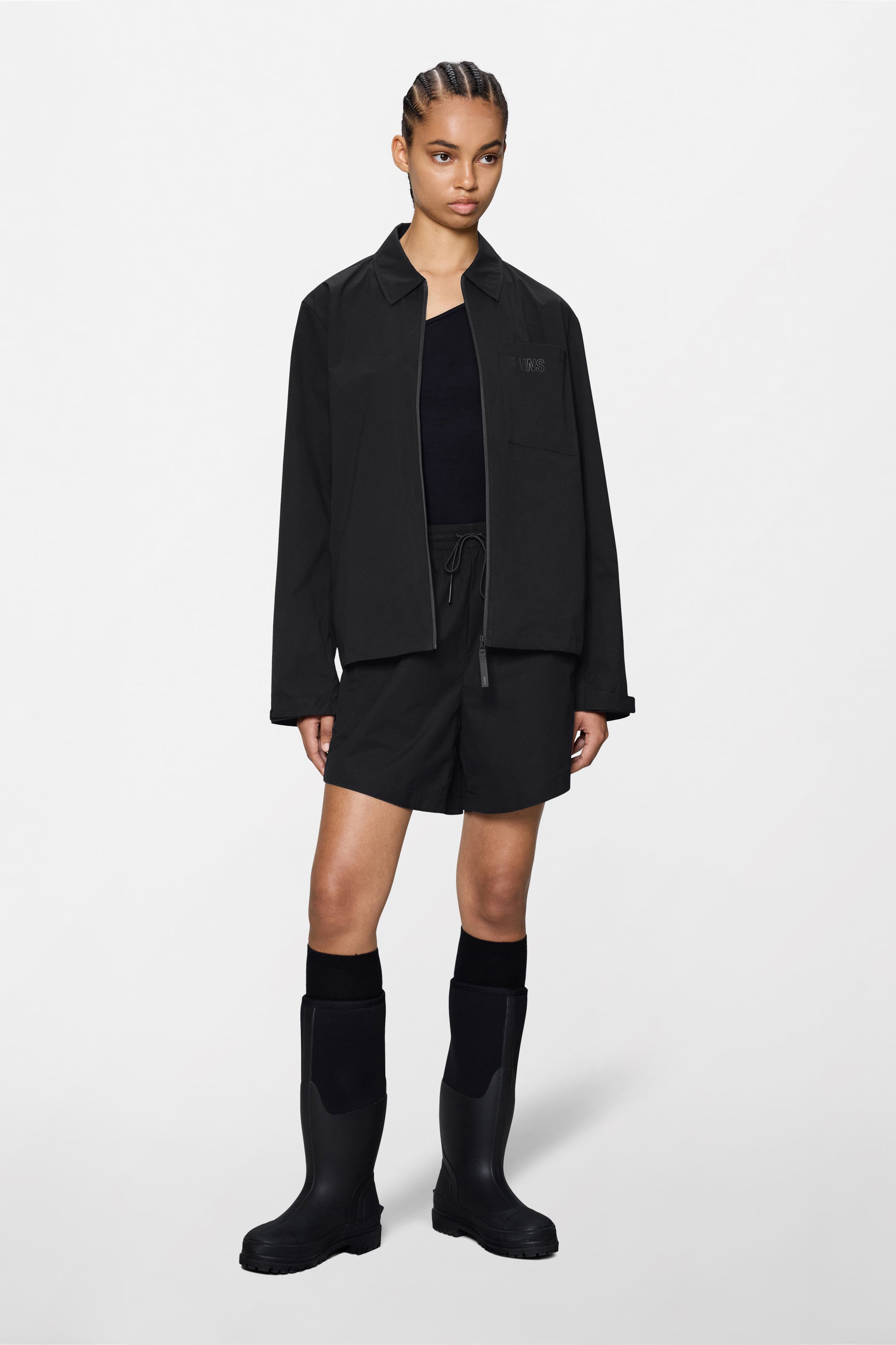 RAINS Mito Overshirt Black Long Sleeve