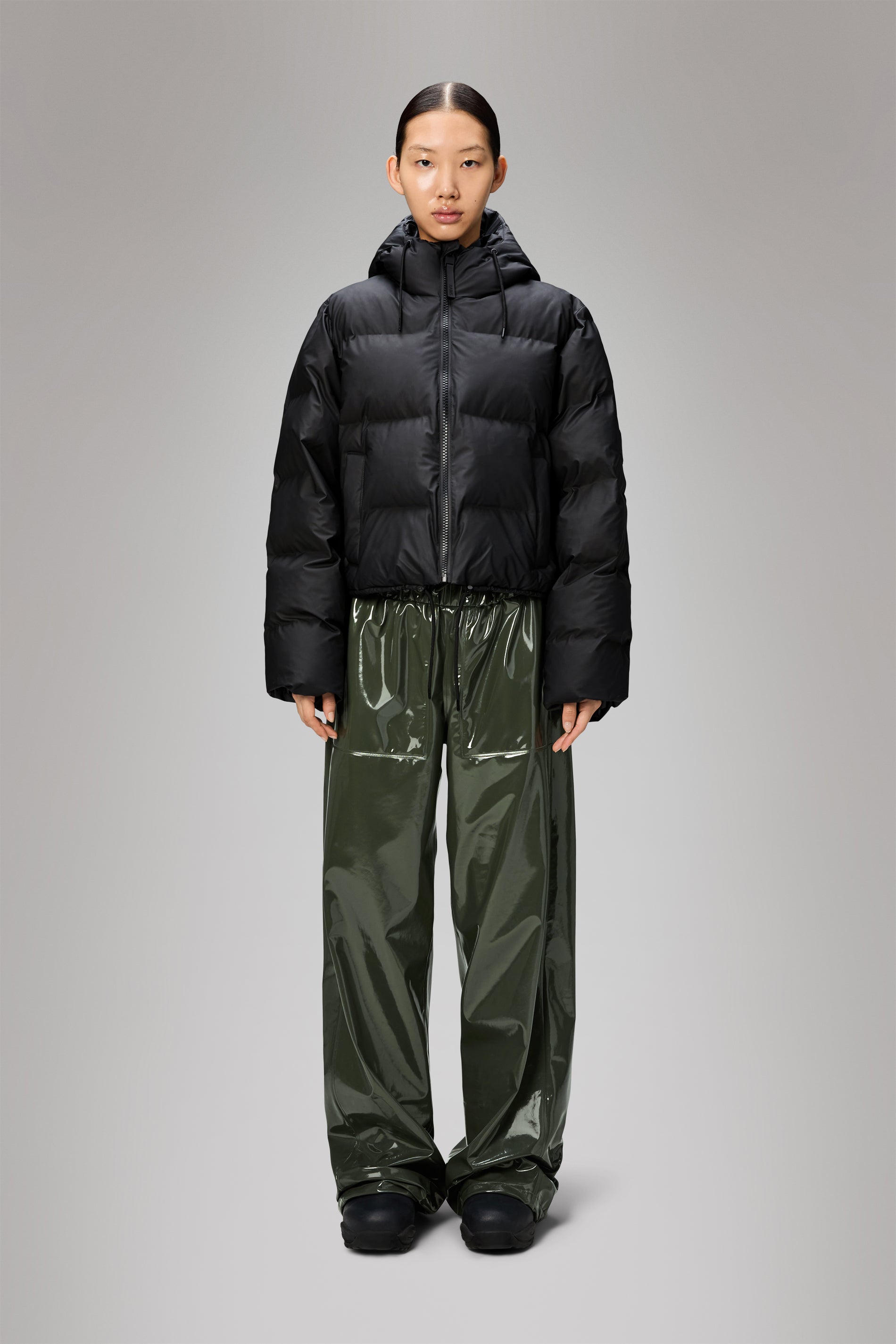 RAINS Alta Short Puffer Jacket Black Jacket