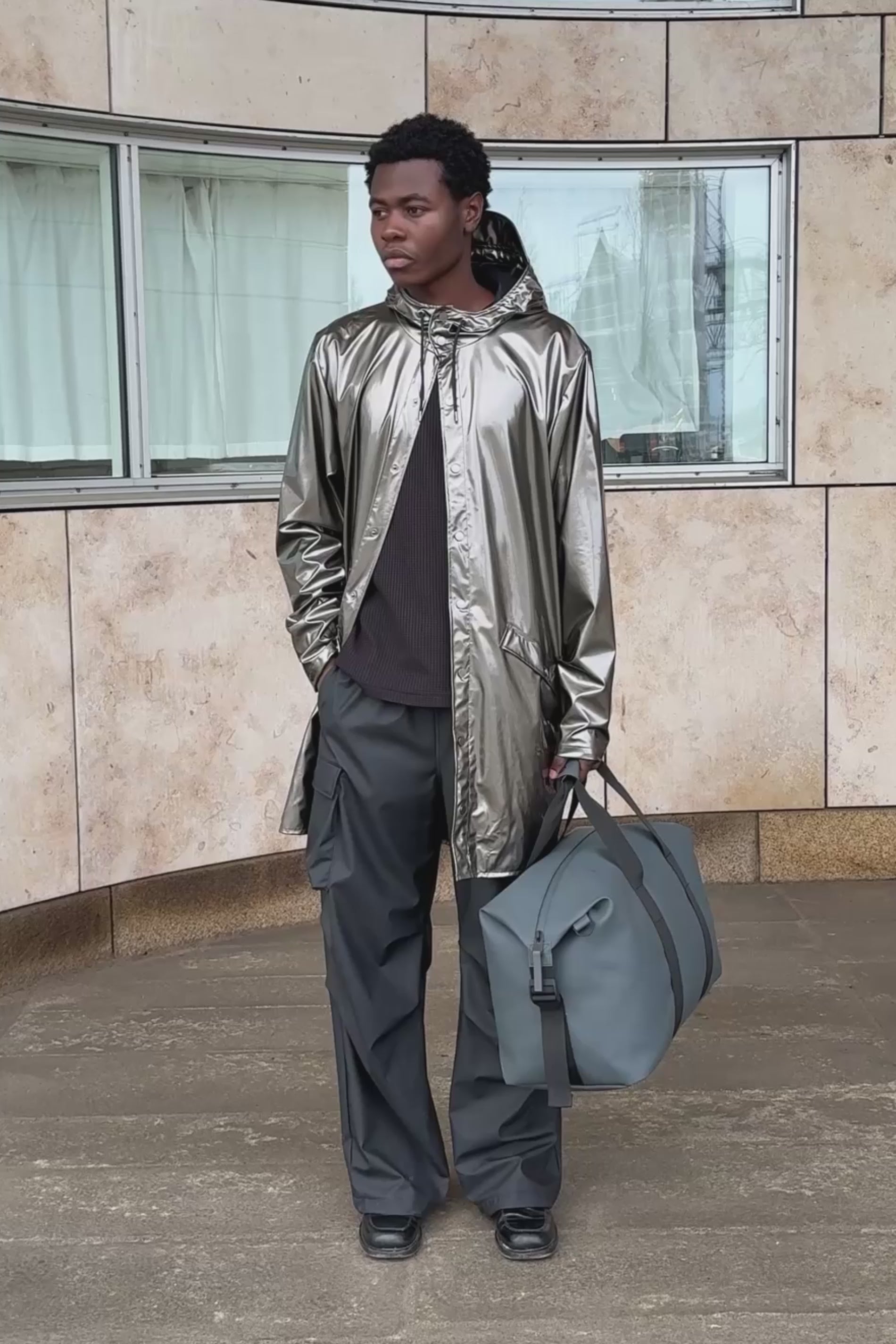 RAINS Long Jacket Raven Jacket